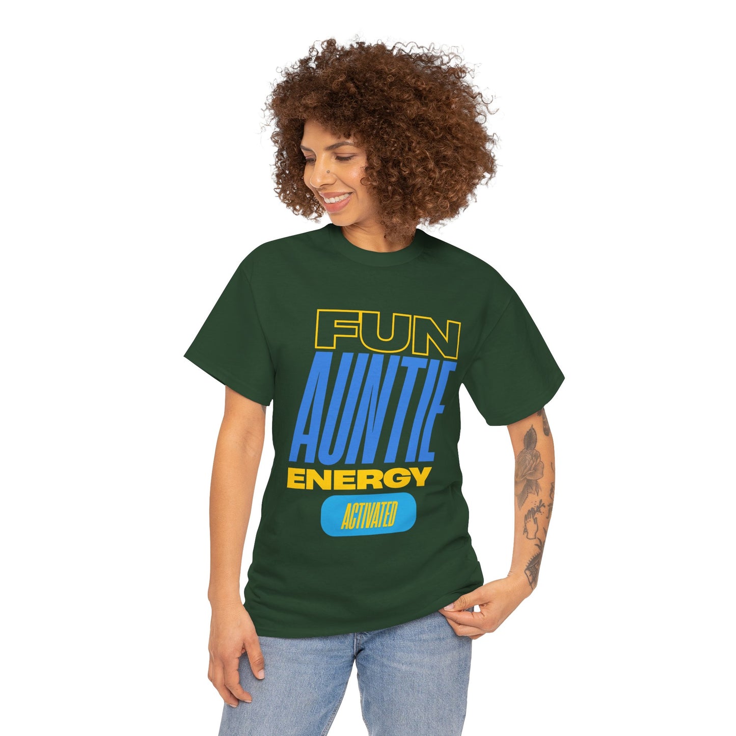 Fun Auntie Energy Activated Tee - Perfect Gift for Cool Aunts, Casual Wear, Gifting, Family Celebrations, Aunt's Day