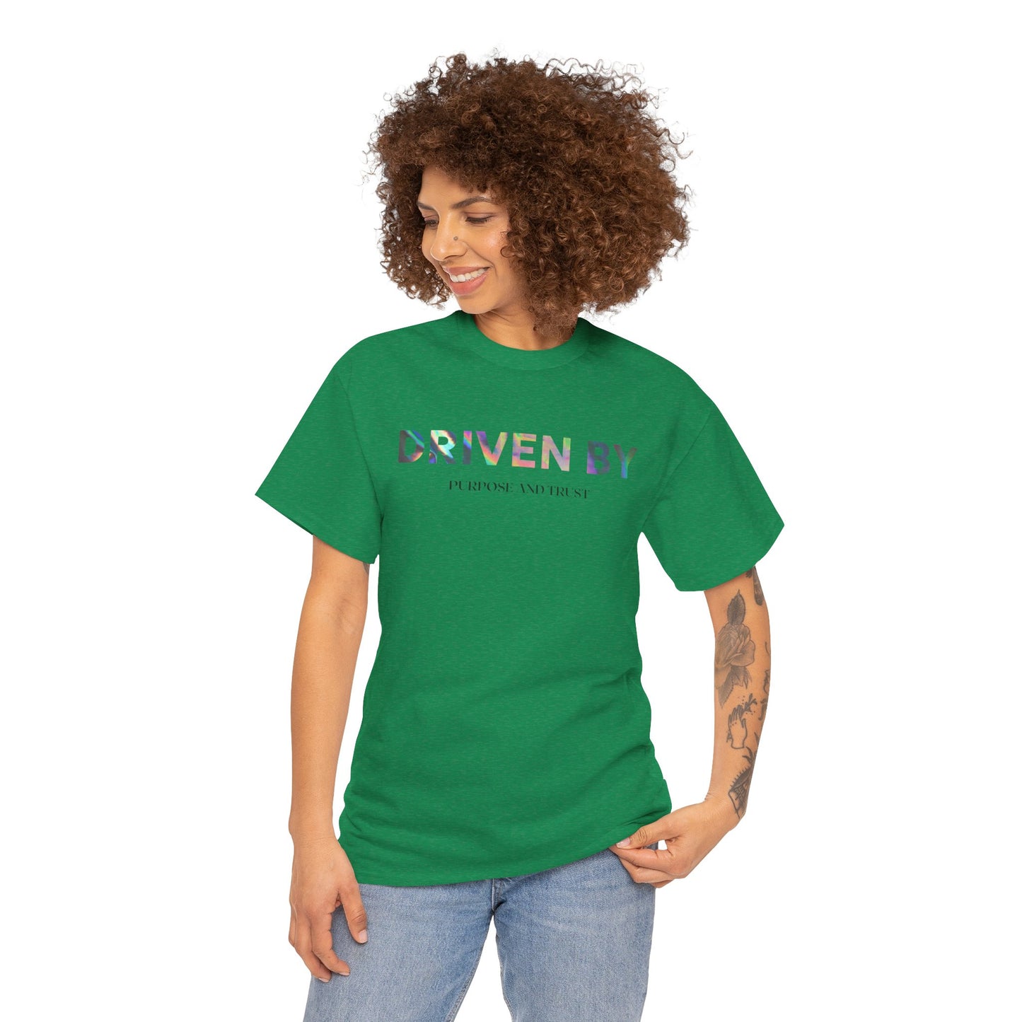 Driven By Inspiration Unisex Heavy Cotton Tee, Motivational Shirt, Casual Wear, Gift Idea for Friends, Positive Vibes, Everyday Style