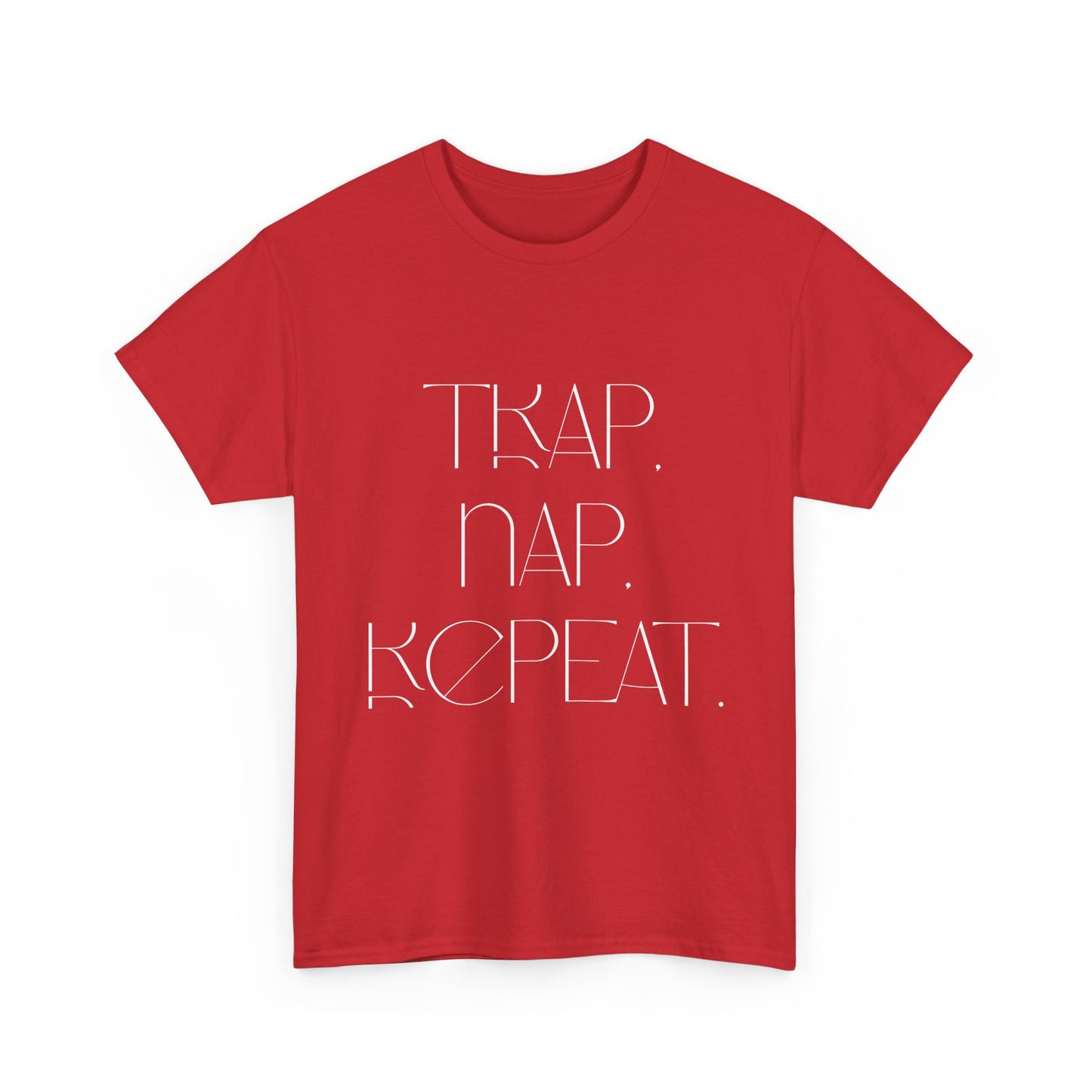 Unisex Heavy Cotton Tee - 'Trap. Nap. Repeat.' Motivational Shirt for Relaxation and Leisure