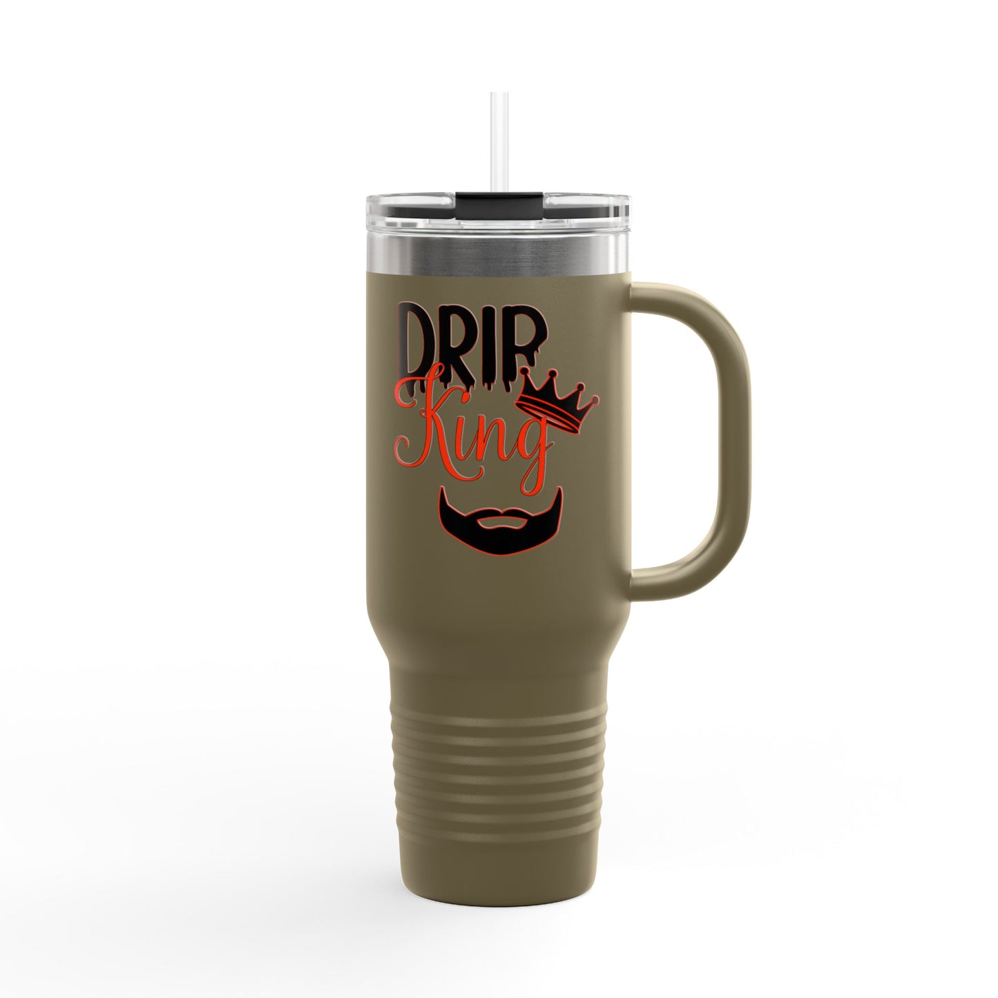 Drip King Insulated Travel Mug, 40oz | Perfect for Coffee Lovers, Gift for Him, Road Trips, Bearded Men, Stylish Drinkware