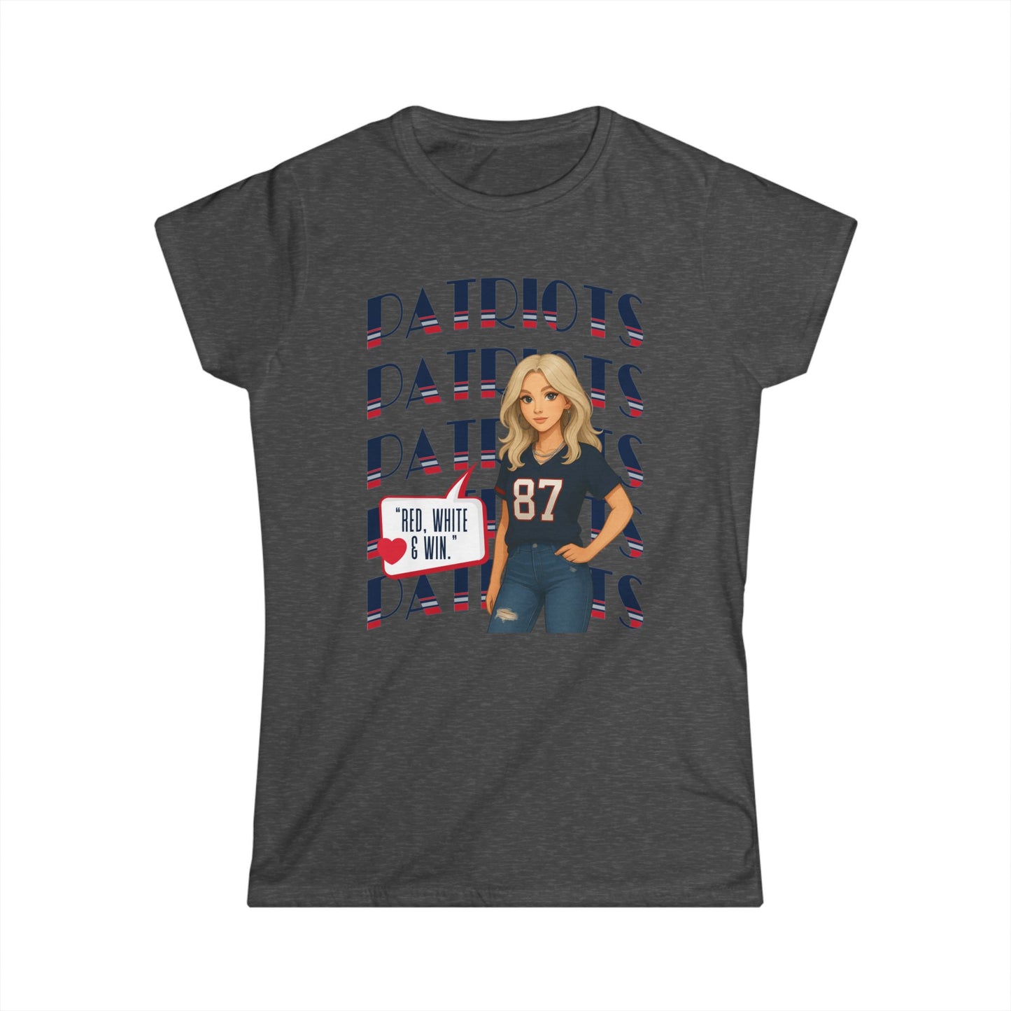FaithStyles “Red, White & Win” Patriots Graphic Tee – Game Day Limited Edition