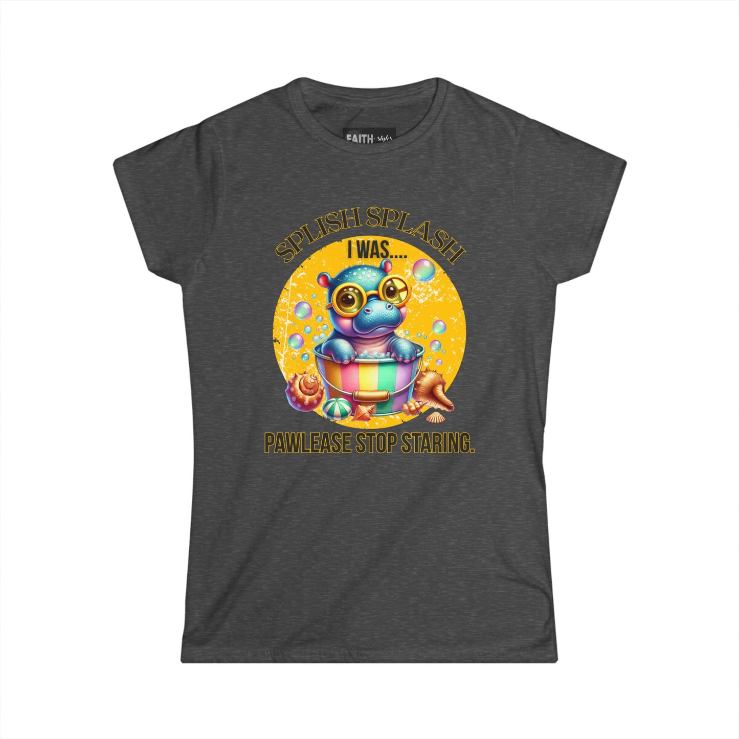 Playful Frog Tee - "SPLISH SPLASH I WAS... PAWLEASE STOP STARING" - Fun Graphic Shirt, Gift for Frog Lovers, Cute Casual Wear