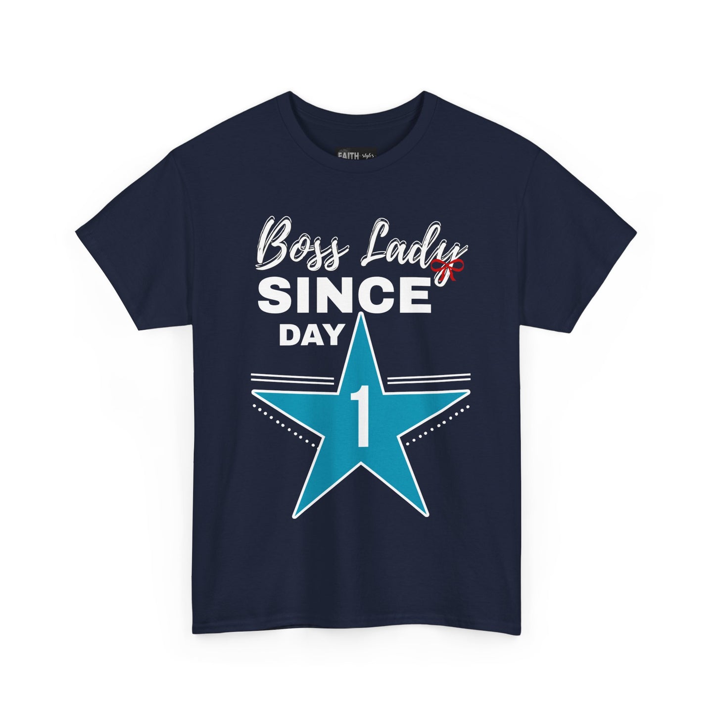 Boss Lady Since Day 1 Tee - Unisex Heavy Cotton Shirt, Perfect for Bosses, Gifts, Celebrations, Fun Occasions, Casual Wear