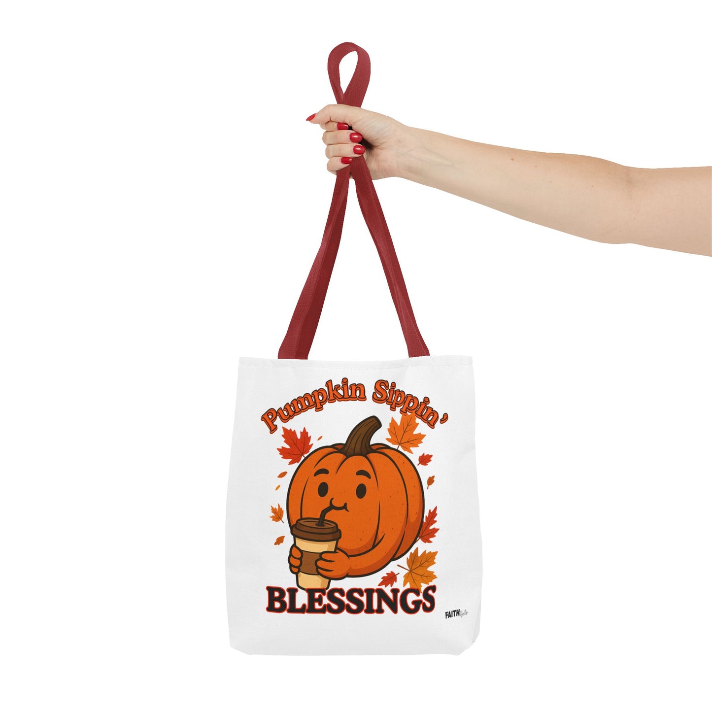 FaithStyles Autumn Pumpkin Blessings Tote Bag | Fall Bag, Cute Tote, Gift for Her, Thanksgiving, Coffee Lovers, Halloween Decor