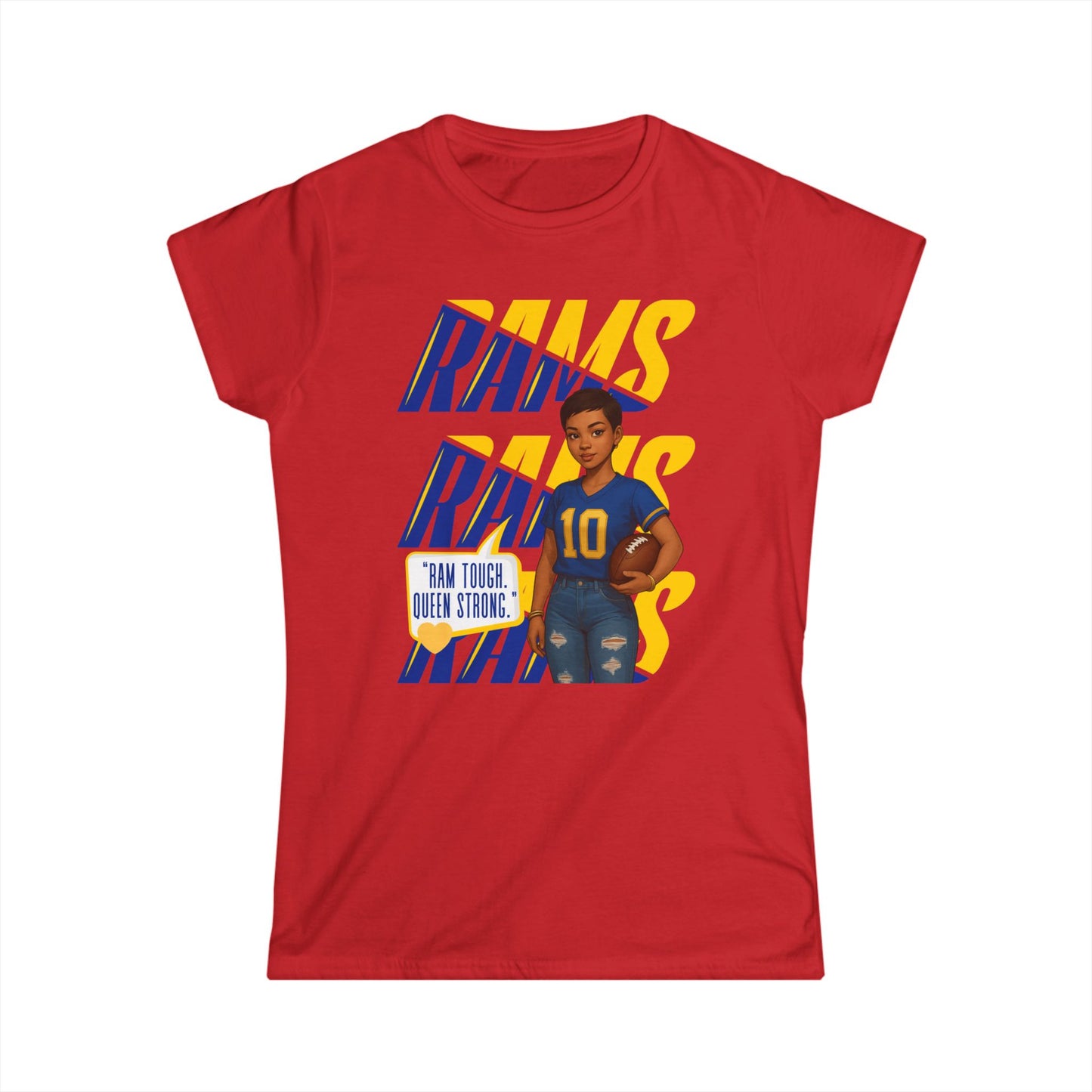 Empowering Women's Softstyle Tee - Rams Theme, Football Fashion, Game Day Apparel, Sports Fan Shirt, Gift for Her