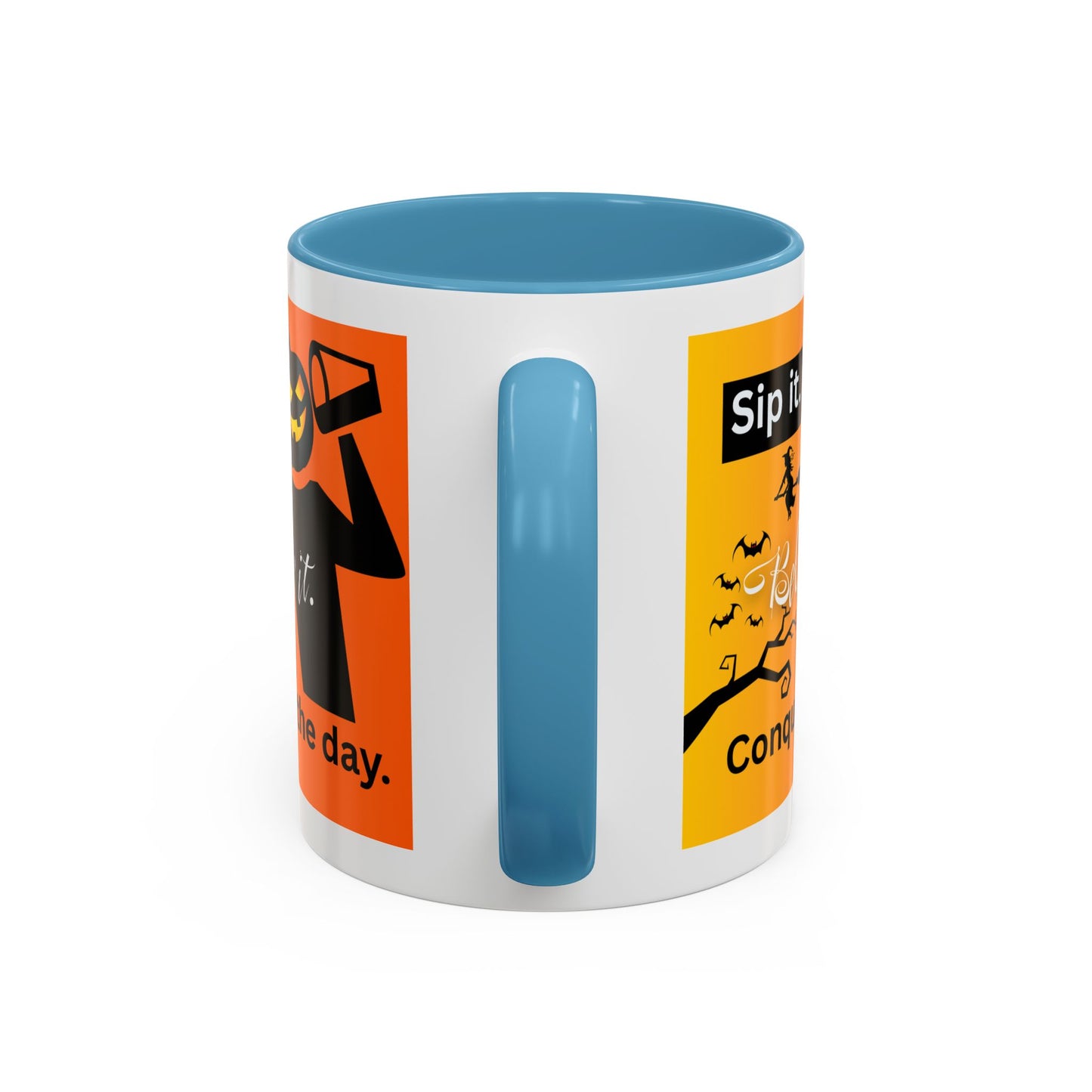 Halloween-Themed Coffee Mug, Sip It Believe It Conquer the Day, Fall Decor, Gift for Pumpkin Lovers, Autumn Kitchenware