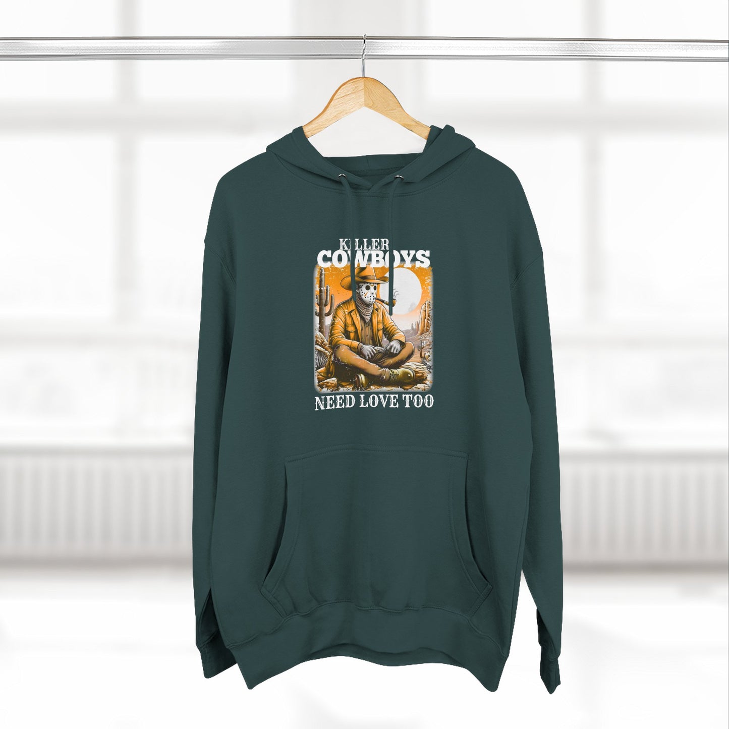 Three-Panel Fleece Hoodie-Front & Back Images