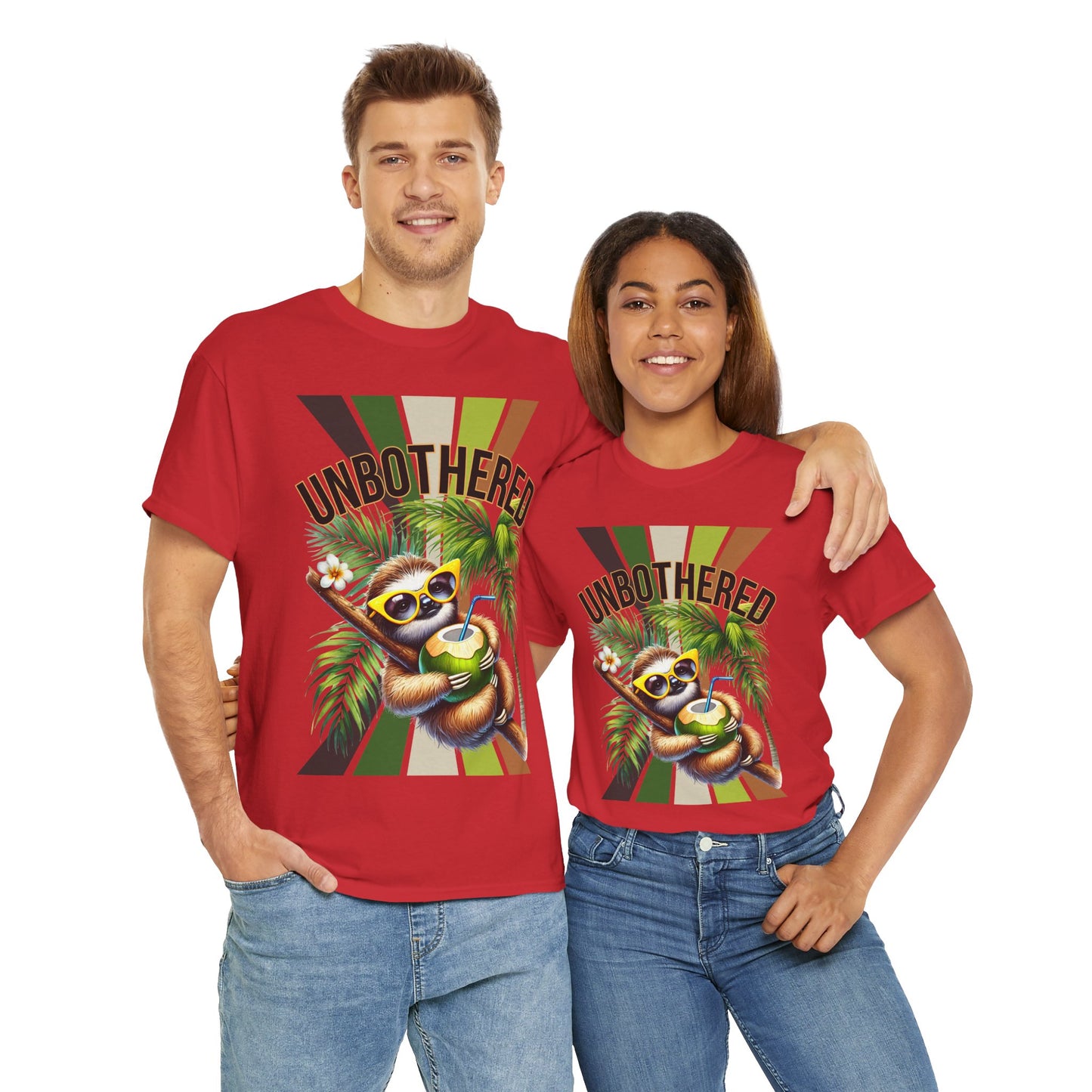 Chill Sloth Graphic Tee - Unbothered Cotton T-Shirt, Casual Wear, Perfect for Gifts, Nature Lovers, Relaxed Vibes