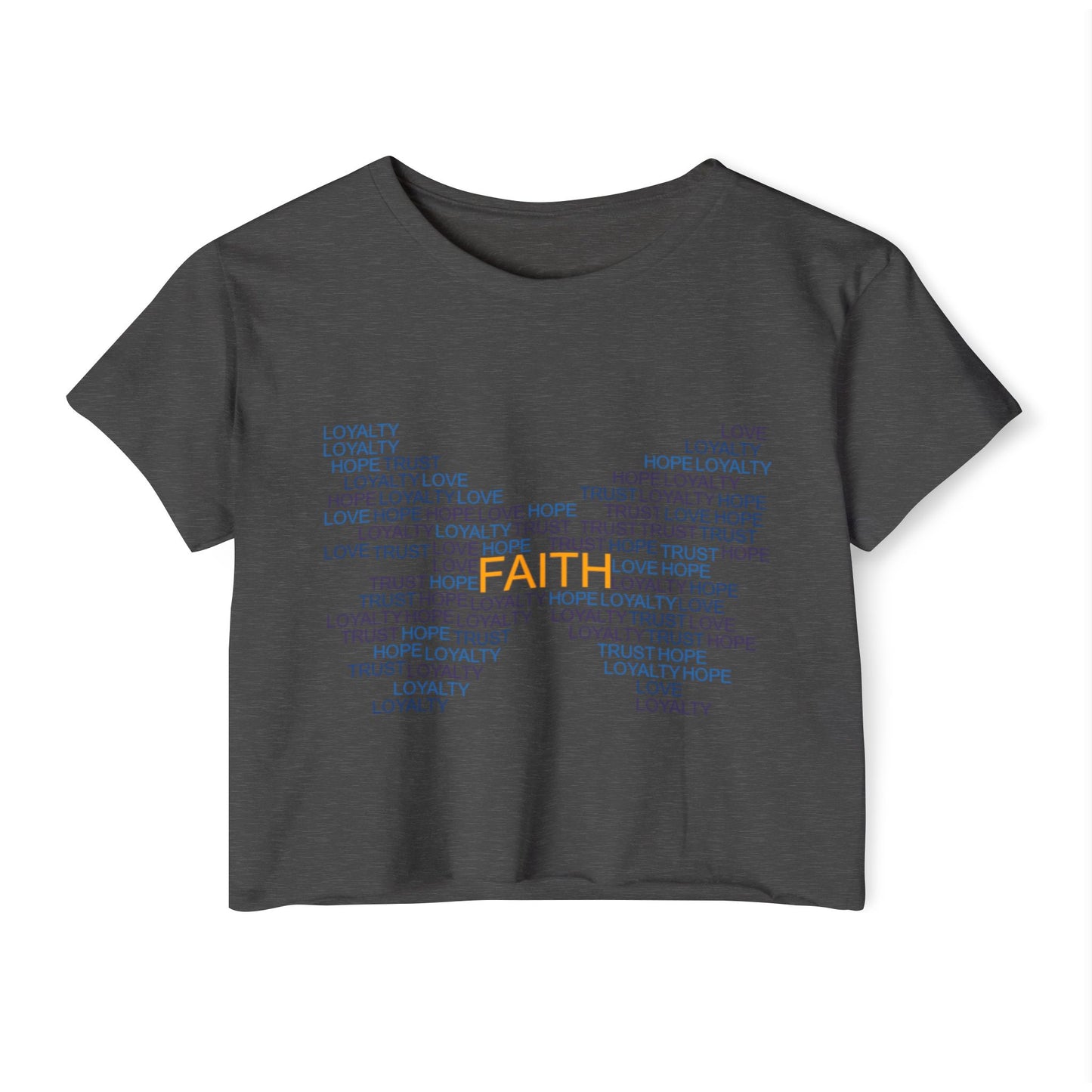 Women's Festival Crop Top with Faith Design, Boho Style Tee, Summer Festival Top, Inspirational Apparel, Gift for Her