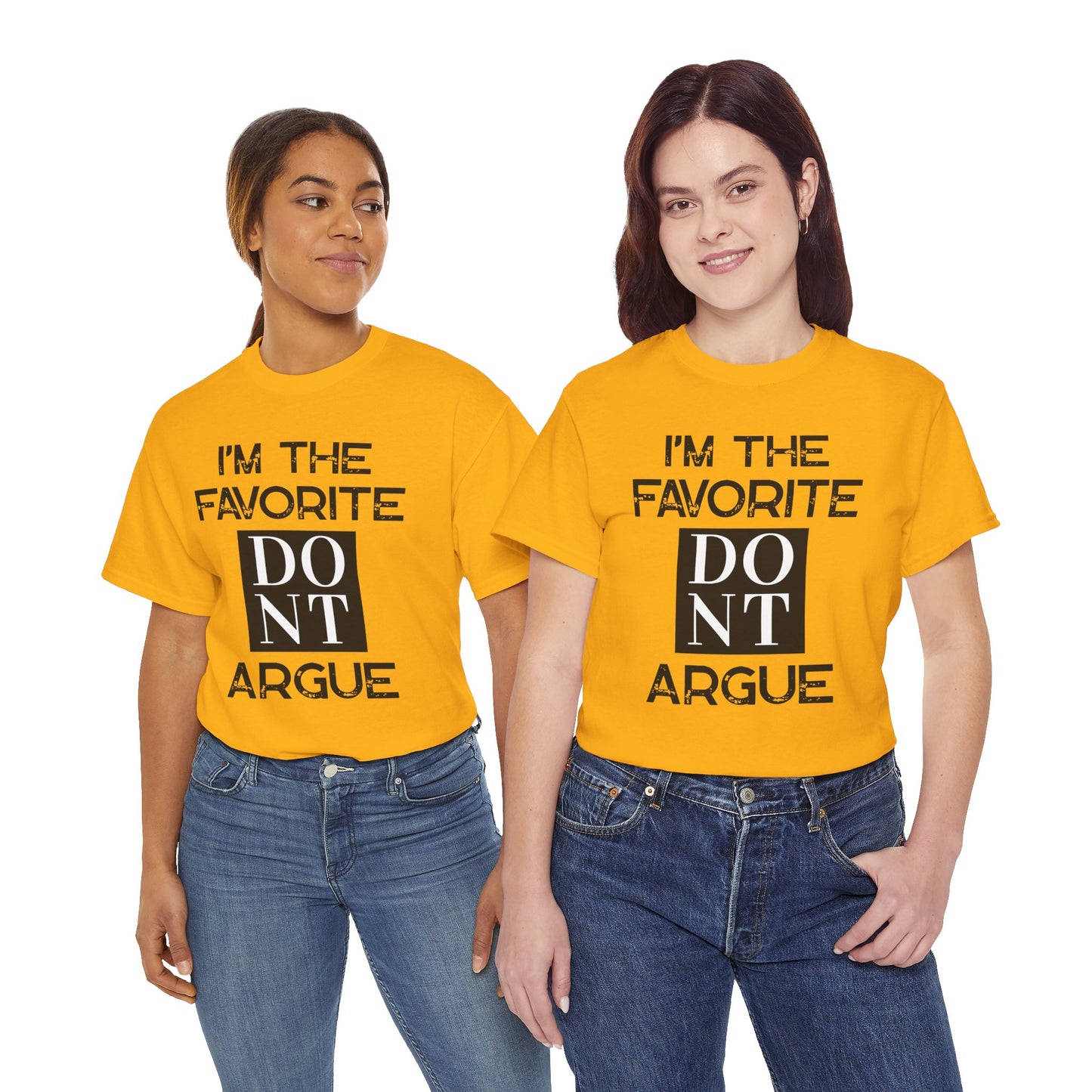 I'm the Favorite Unisex Heavy Cotton Tee, Funny Tee Shirt for Friends, Family Gift, Humor Top, Casual Wear, Birthday Gift, Everyday Comfort