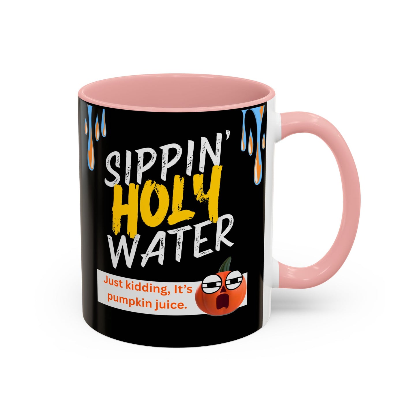Sippin' Holy Water Coffee Mug, Funny Pumpkin Juice Mug, Halloween Coffee Cup, Unique Gift for Fall, Cute Office Mug, Quirky Kitchenware