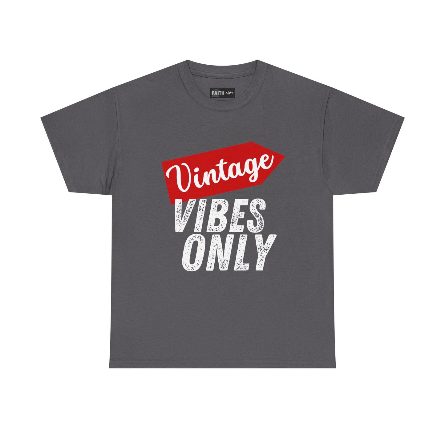 Vintage Vibes Only Unisex Heavy Cotton Tee, Retro T-Shirt, Trendy Gift for Him/Her, Casual Wear, Music Festival Outfit