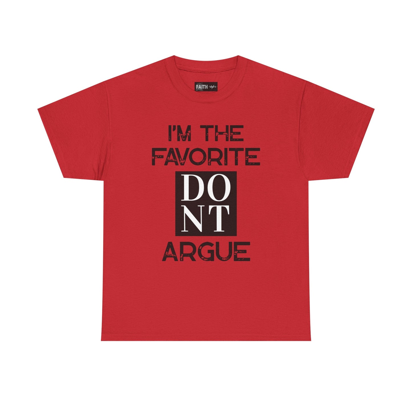 I'm the Favorite Unisex Heavy Cotton Tee, Funny Tee Shirt for Friends, Family Gift, Humor Top, Casual Wear, Birthday Gift, Everyday Comfort