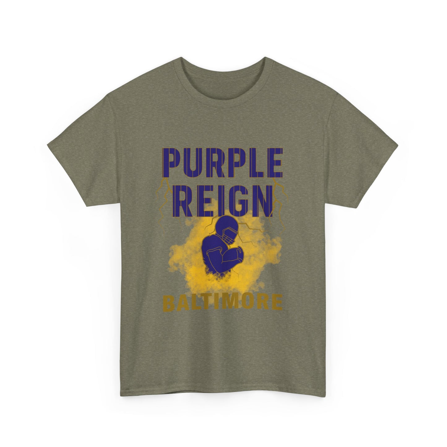 Purple Reign Male Cotton Tee - Bold Style for Baltimore Fans, Casual