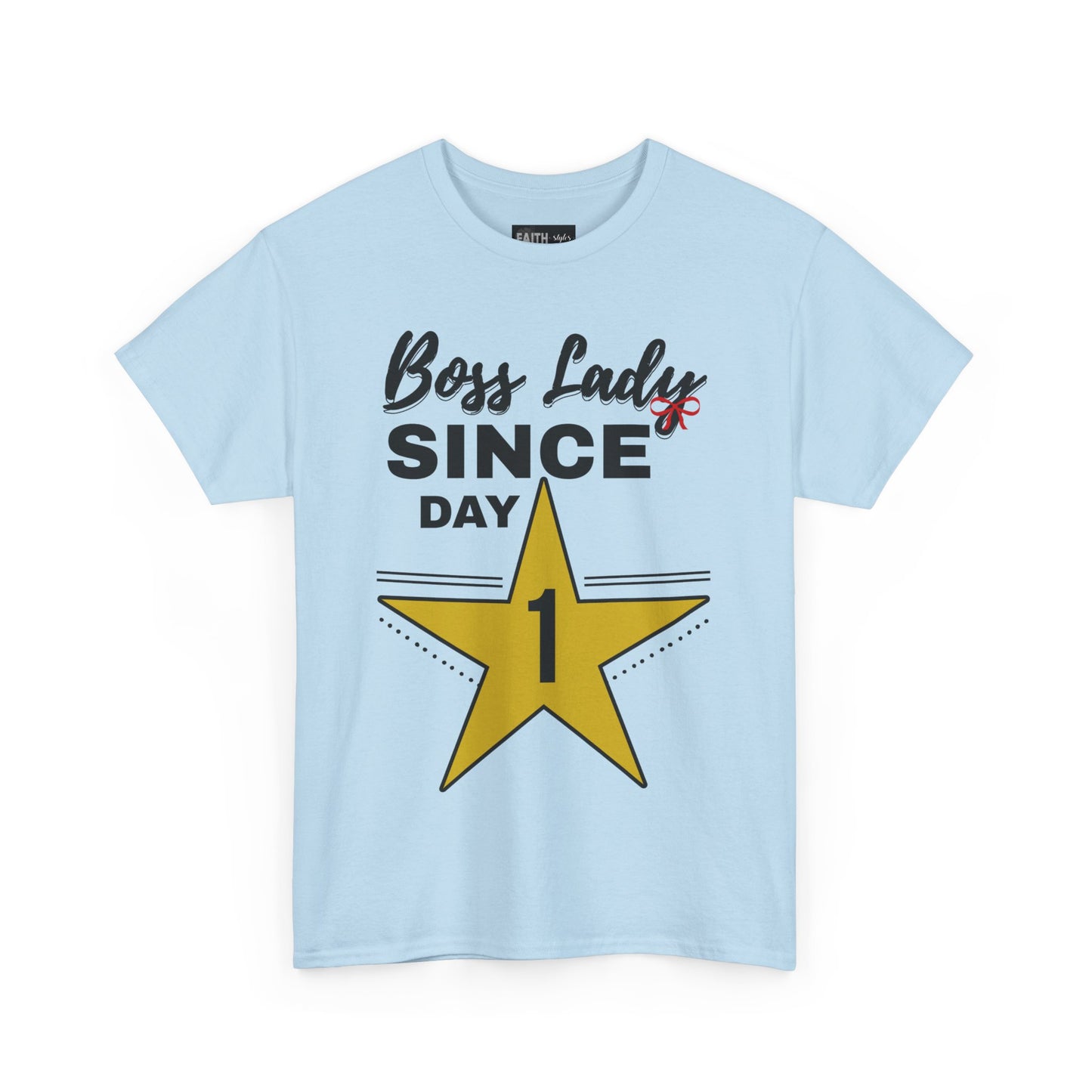 Boss Lady Since Day 1 Tee - Unisex Heavy Cotton Shirt, Perfect for Bosses, Gifts, Celebrations, Fun Occasions, Casual Wear