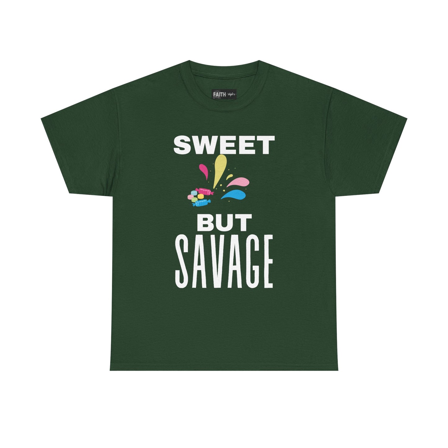 Sweet but Savage Grandma Cotton Tee | Fun Gift for Trendsetters, Everyday Wear, Birthday Party, and Casual Outings