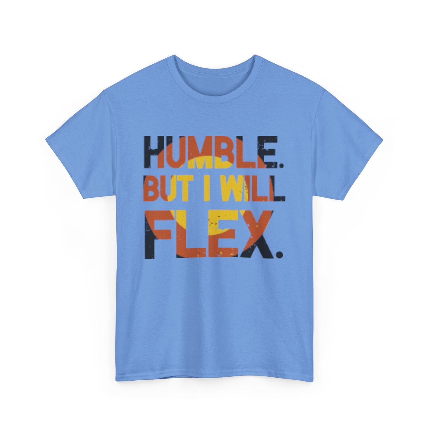 Male Heavy Cotton Tee - 'Humble. But I Will Flex.' Motivational Shirt, Gift for Fitness Lovers, Casual Top, Birthday Gift, Gym Wear