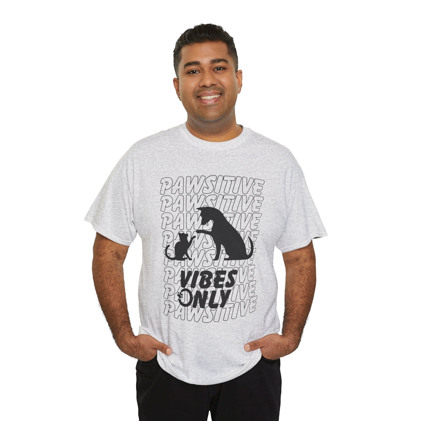 "Pawsitive Vibes Only" Unisex Heavy Cotton T-shirt