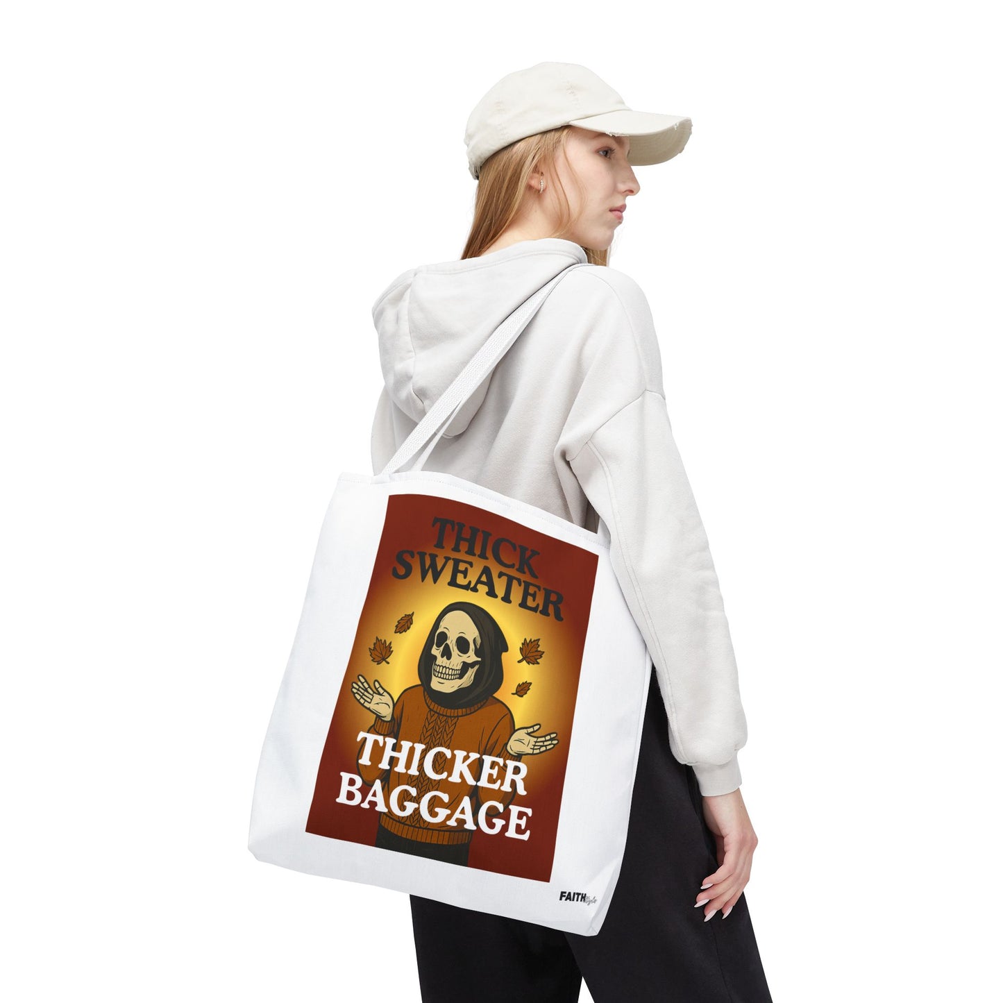 FaithStyles Fall-Themed Thicker Baggage Tote Bag, Halloween, Autumn Vibes, Eco-Friendly Gift, Spooky Baggage, Seasonal Carryall, Shopping Bag, Casual Style