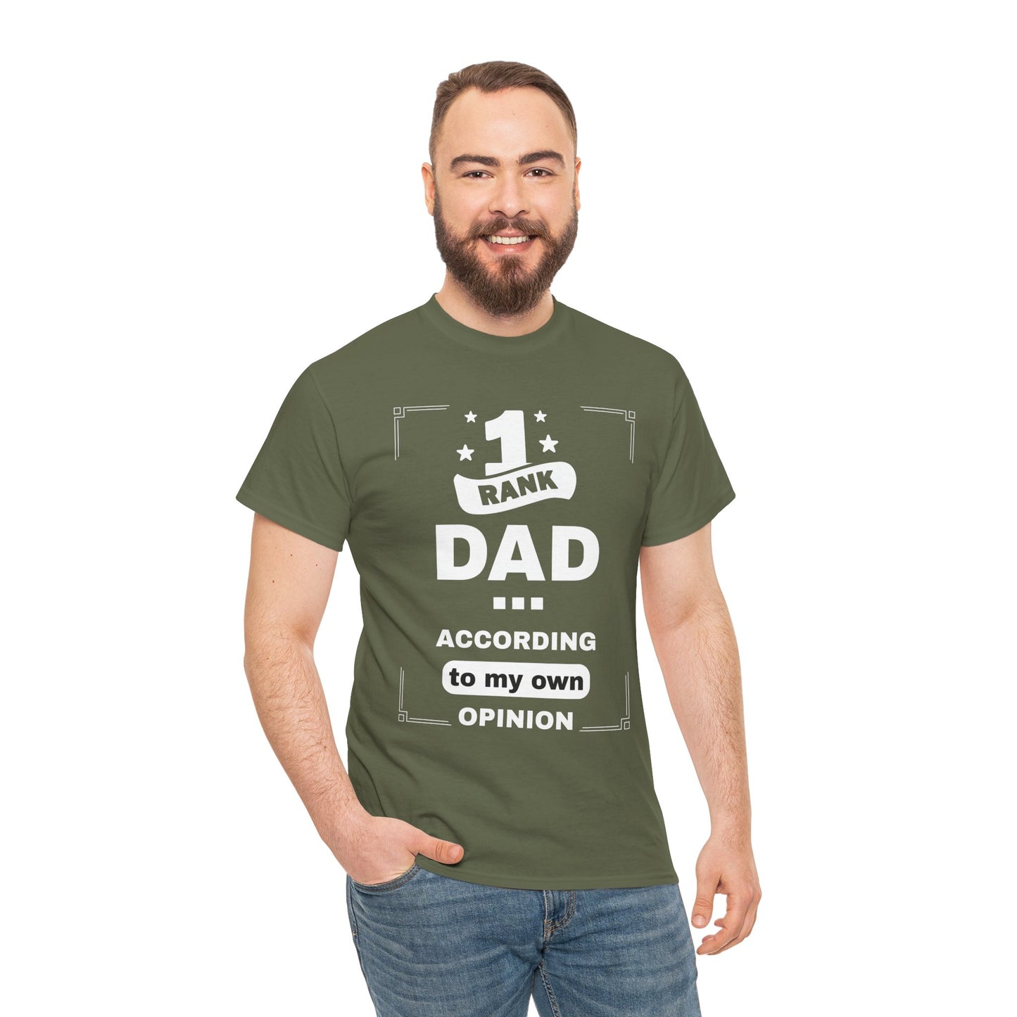 #1 Dad Unisex Heavy Cotton Tee - Perfect Gift for Father's Day, Birthday, or Family Celebrations, Casual Wear, Statement T-Shirt