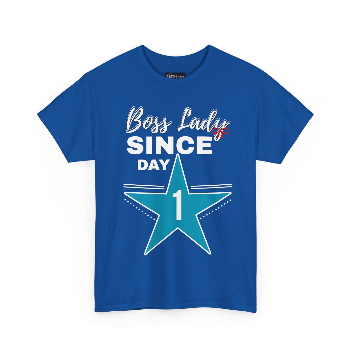 Boss Lady Since Day 1 Tee - Unisex Heavy Cotton Shirt, Perfect for Bosses, Gifts, Celebrations, Fun Occasions, Casual Wear