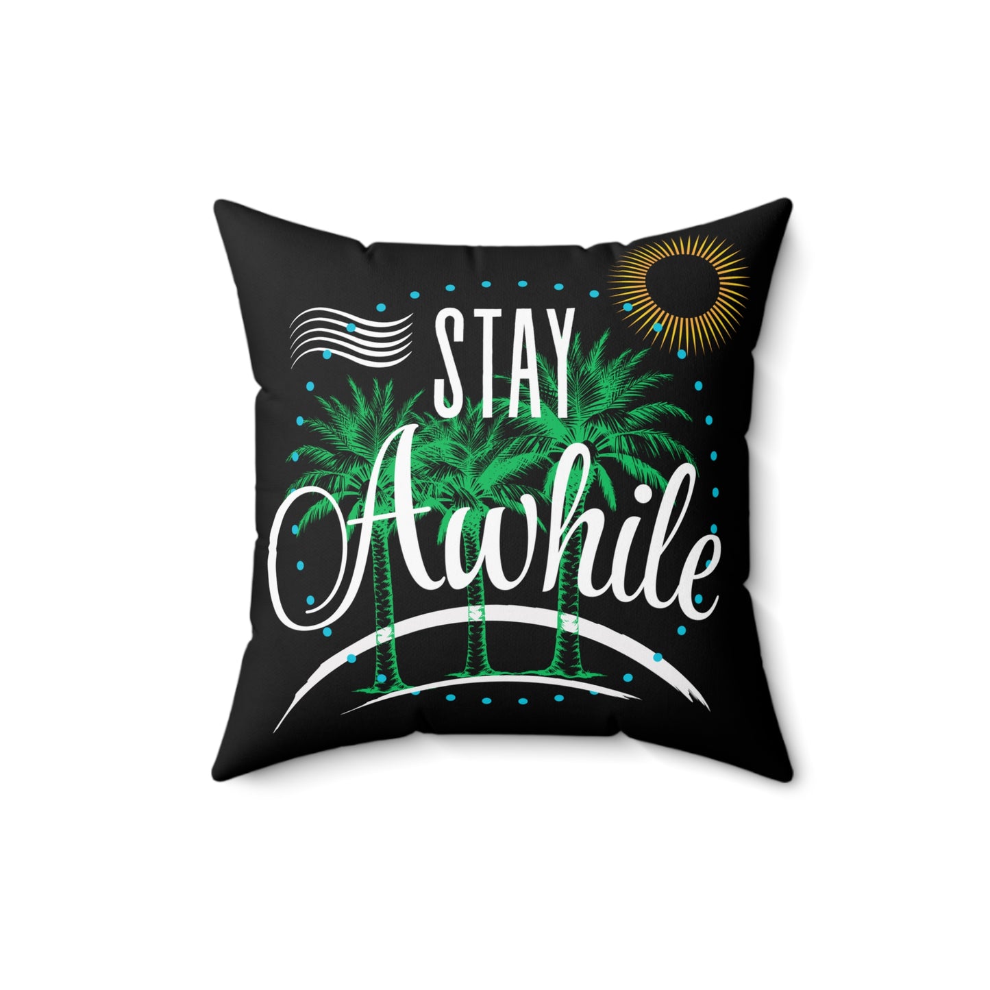 Tropical Stay Awhile Pillow, Beach Decor, Summer Vibes, Cozy Home Accent, Gift for Beach Lovers, Relaxation Decor