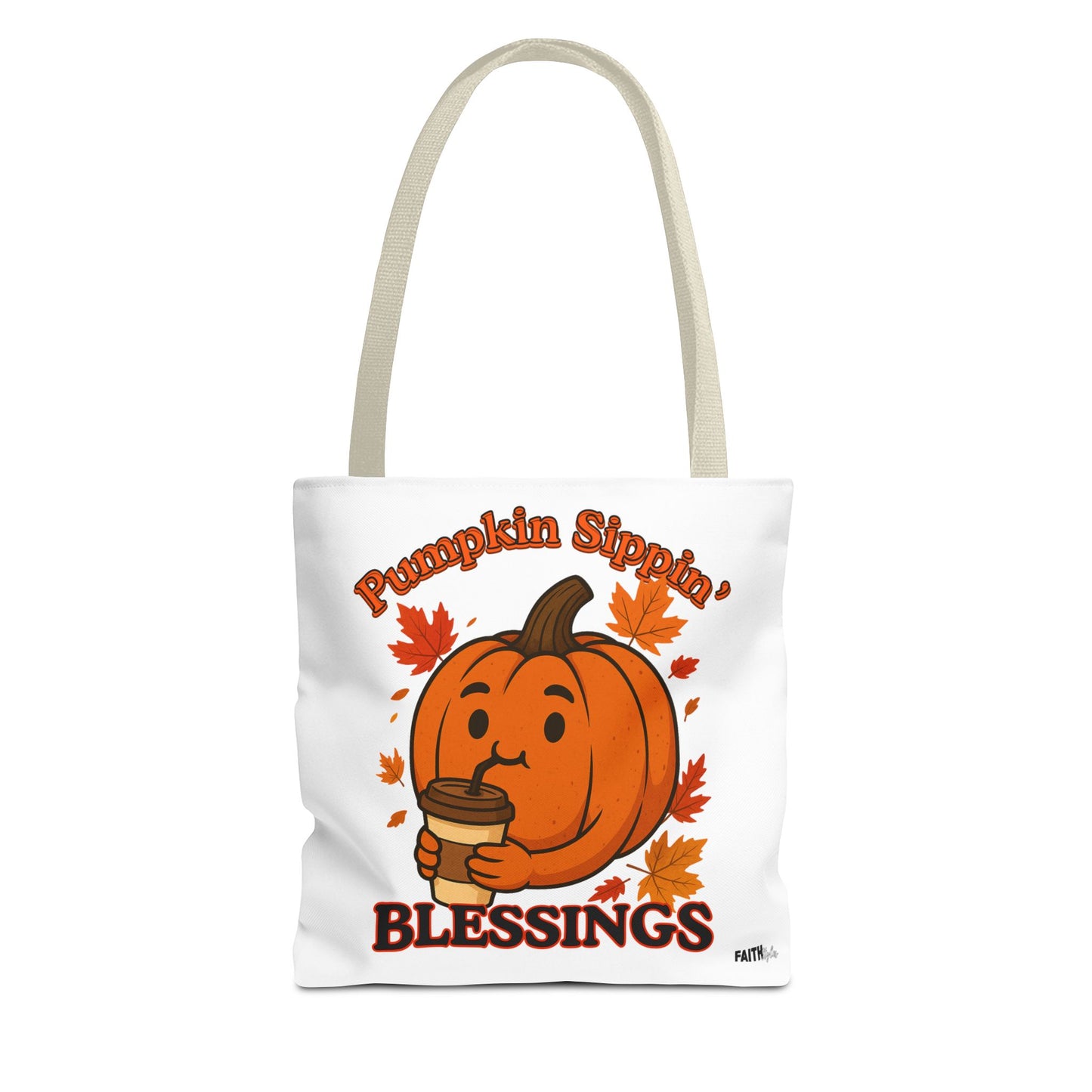 FaithStyles Autumn Pumpkin Blessings Tote Bag | Fall Bag, Cute Tote, Gift for Her, Thanksgiving, Coffee Lovers, Halloween Decor