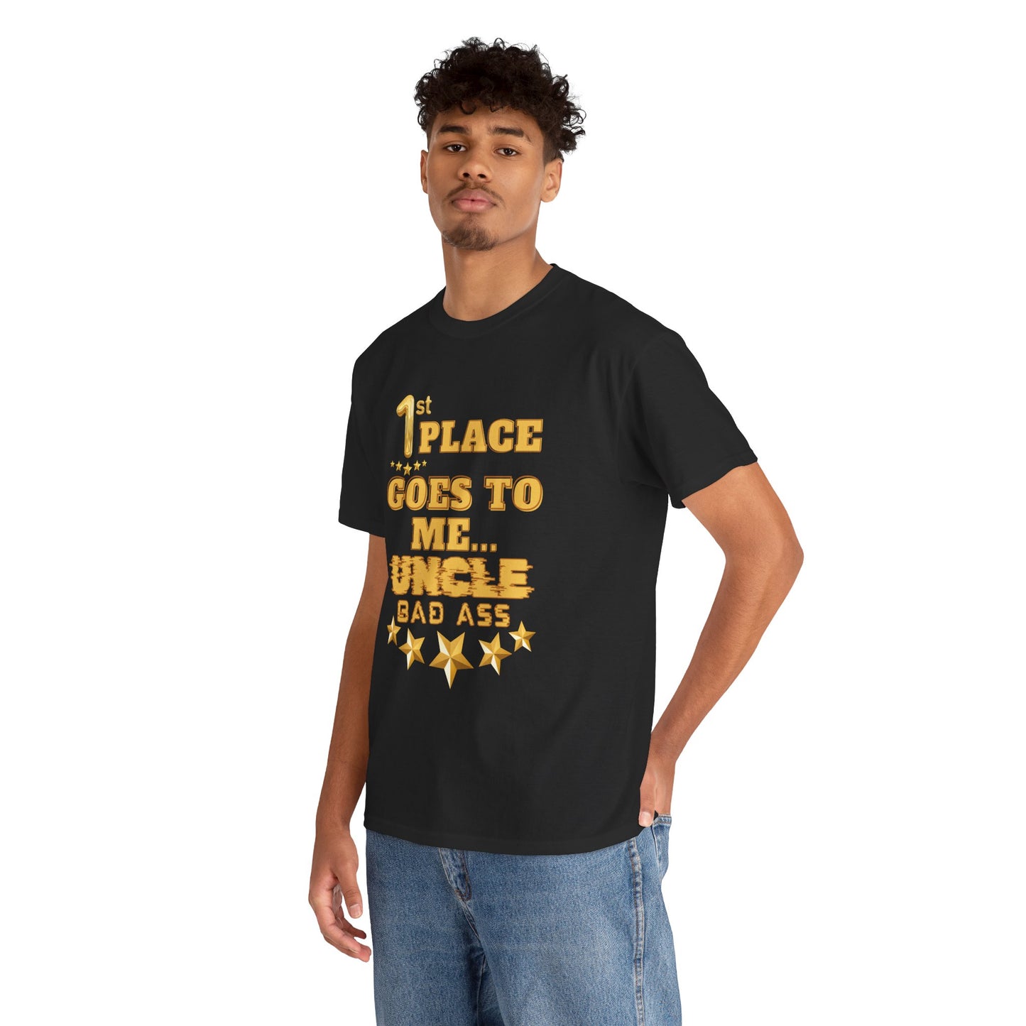 1st Place Uncle Badass Tee | Funny Gift for Uncle, Unisex Cotton Shirt, Family Reunion, Birthday Celebration, Casual Wear