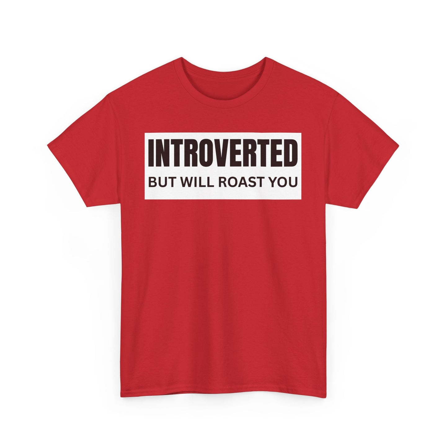 Introverted Roast Tee, Funny Graphic T-Shirt, Male Cotton Tee, Gift for Introverts, Casual Wear
