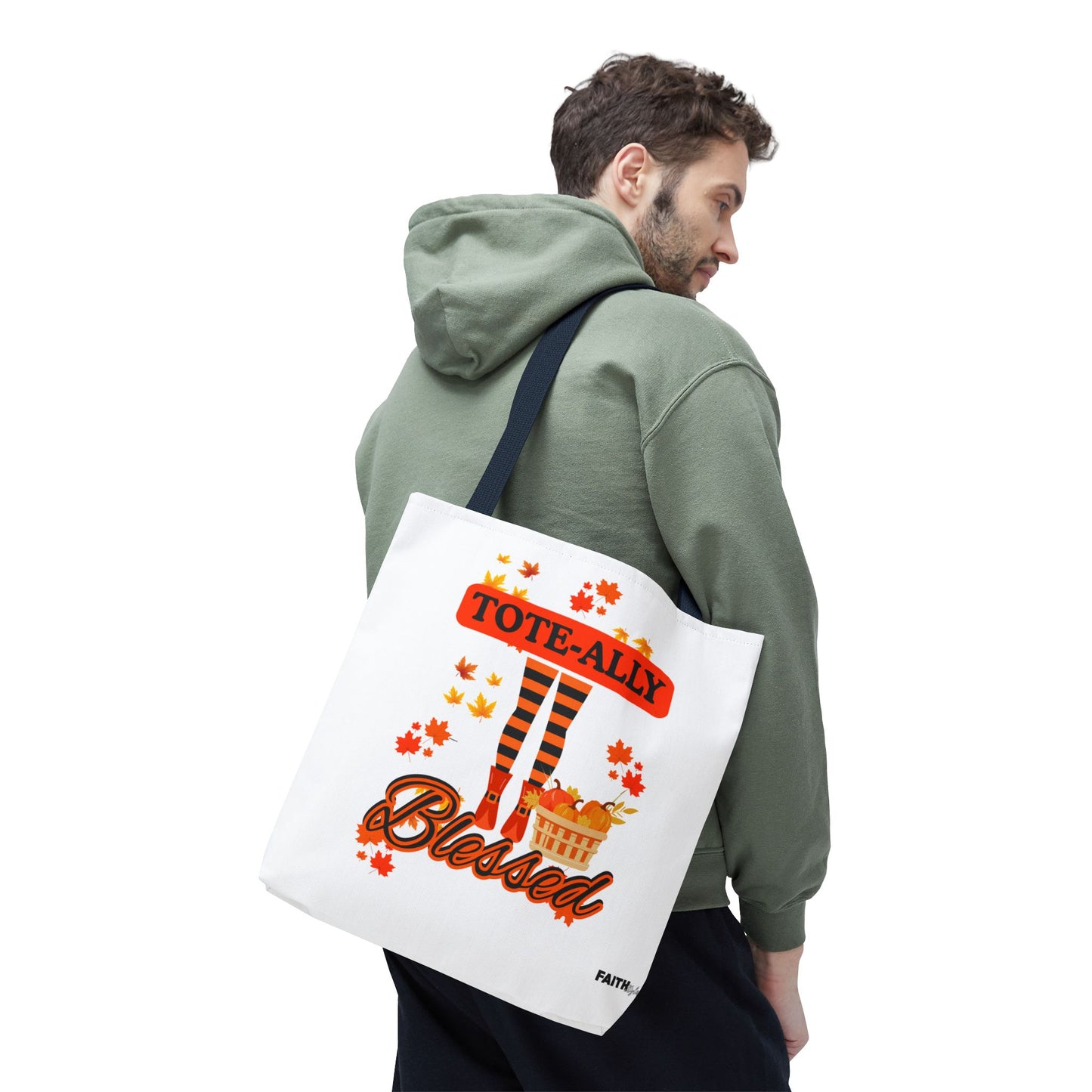 FaithStyles Blessed Holiday Tote Bag, Autumn Tote, Fall Accessories, Gift for Her, Seasonal Shopping Bag, Cute Grocery Bag