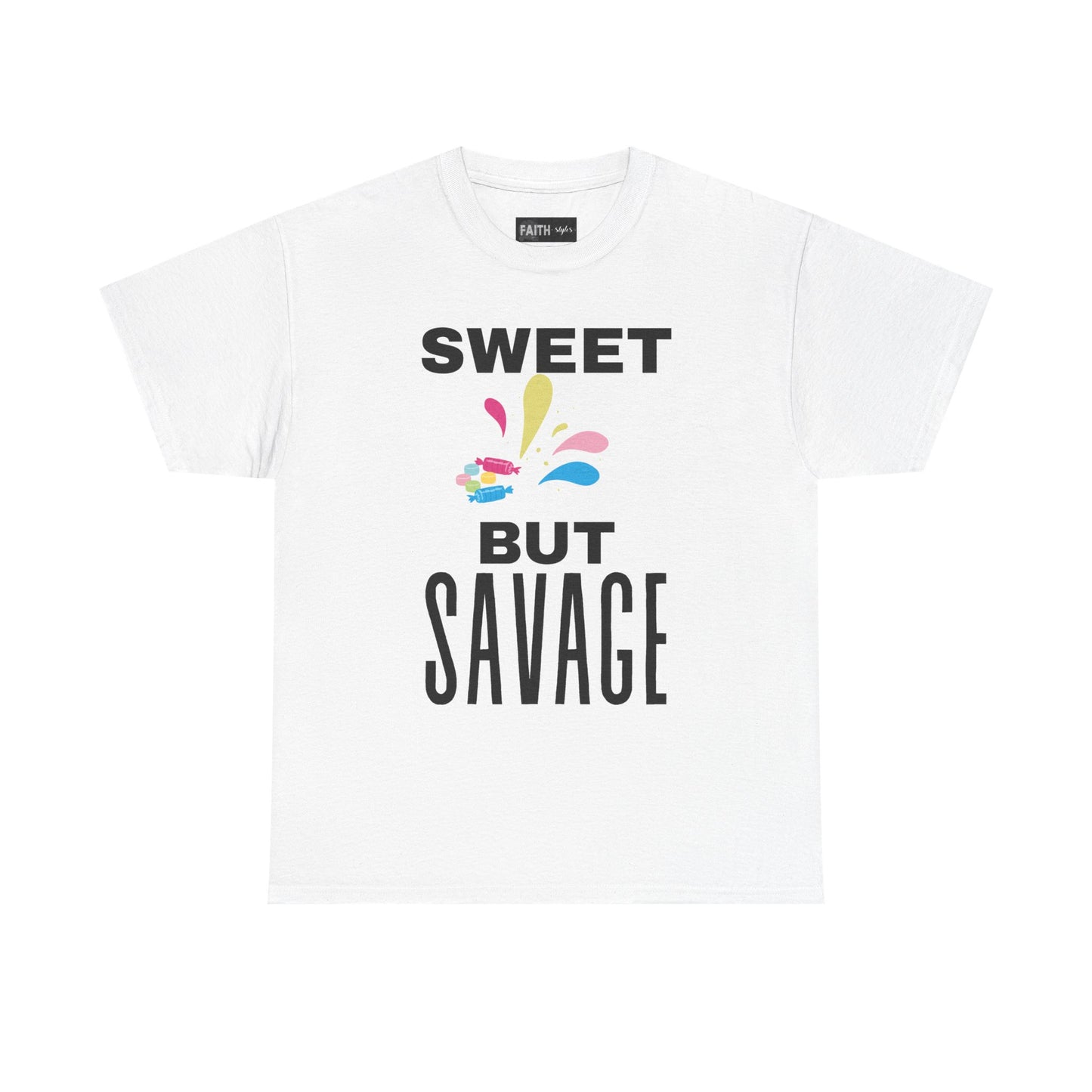 Sweet but Savage Grandma Cotton Tee | Fun Gift for Trendsetters, Everyday Wear, Birthday Party, and Casual Outings