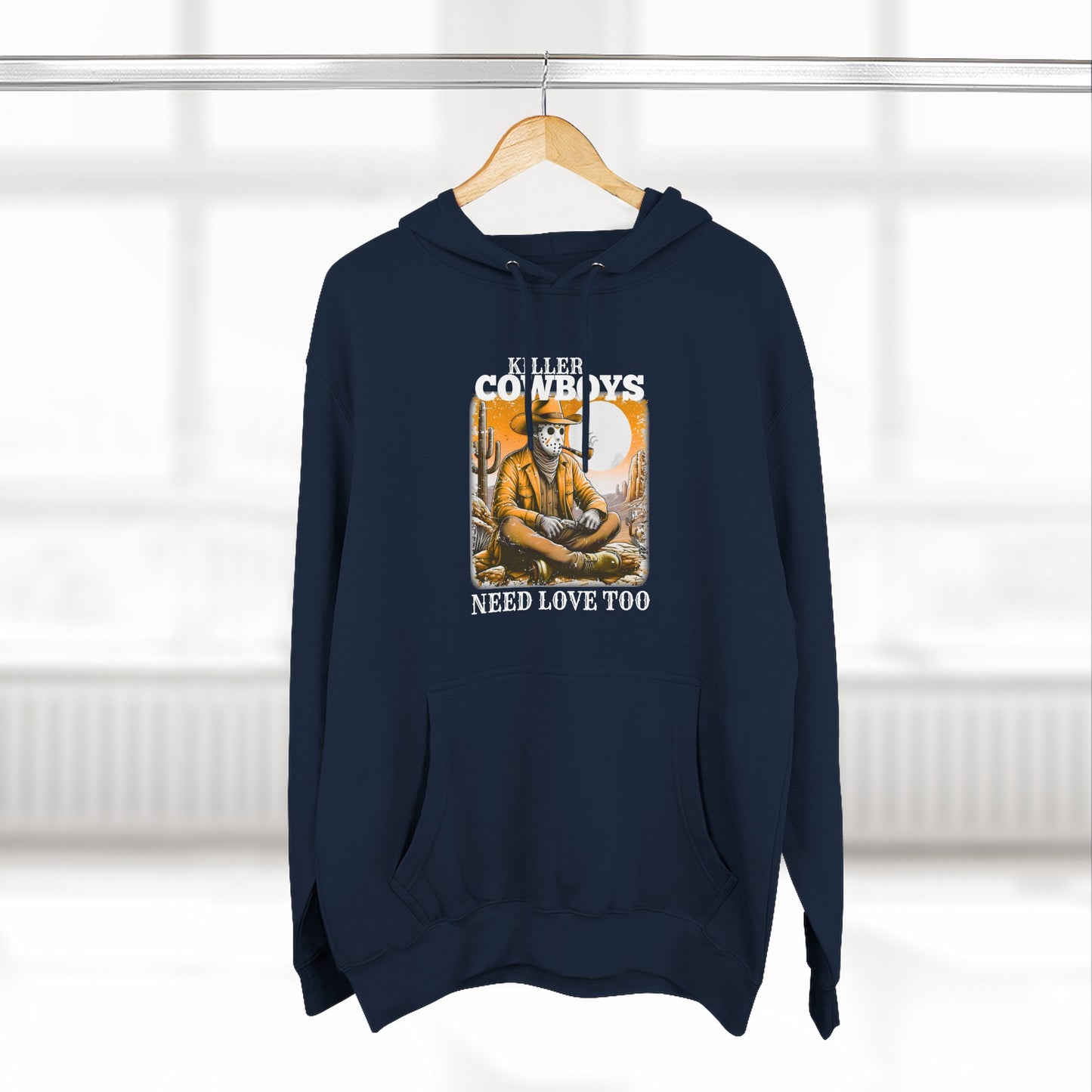 Three-Panel Fleece Hoodie-Front & Back Images