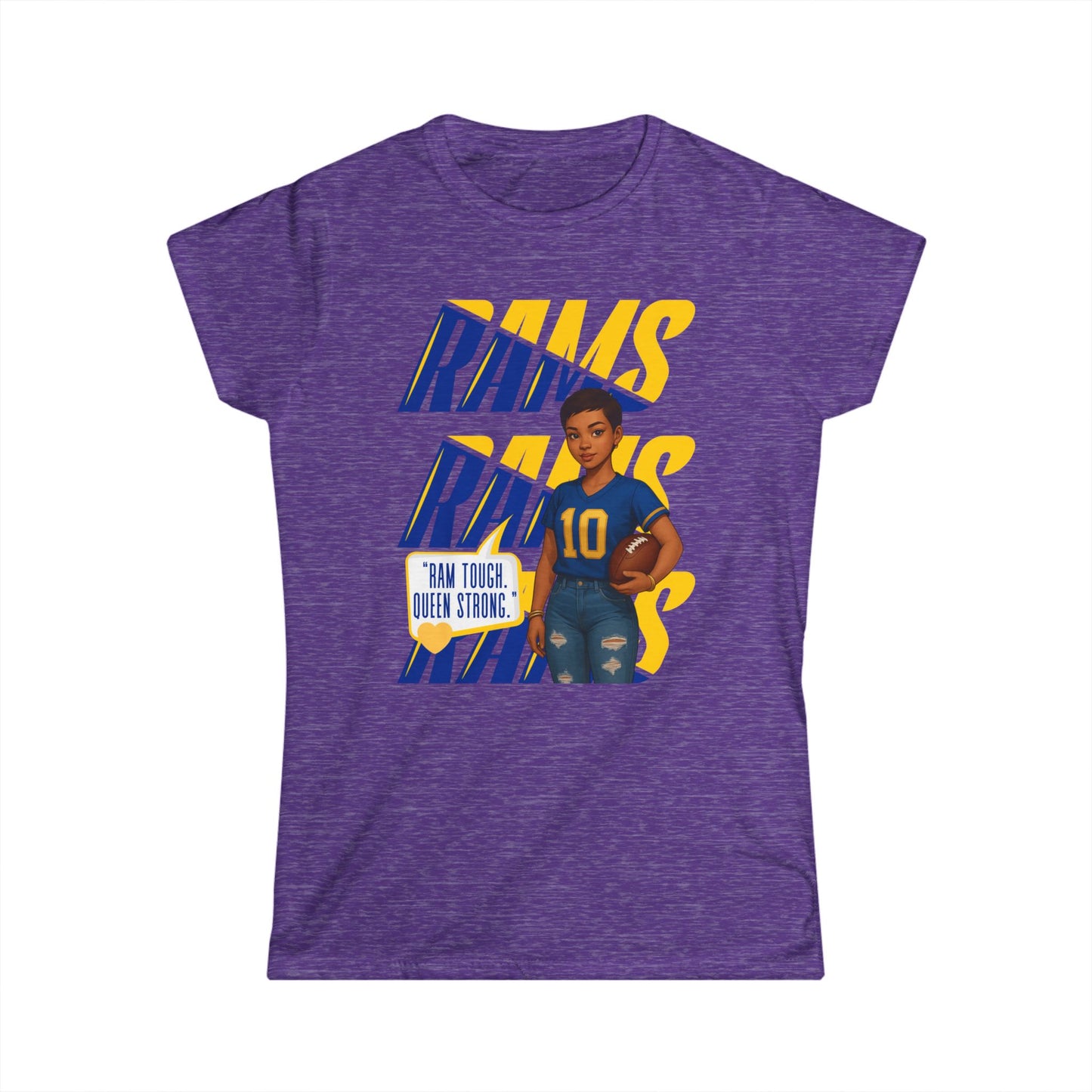 Empowering Women's Softstyle Tee - Rams Theme, Football Fashion, Game Day Apparel, Sports Fan Shirt, Gift for Her