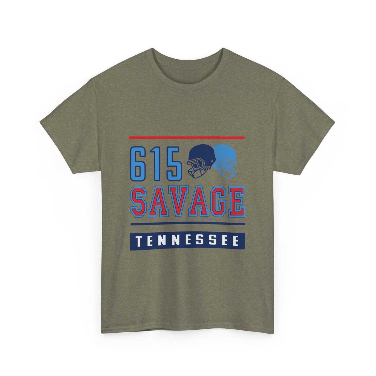615 Savage Tennessee Male Heavy Cotton Tee - Casual Wear, Sports Fan Apparel, Gift for Him/Her, Tennessee Pride Shirt, Everyday Comfort