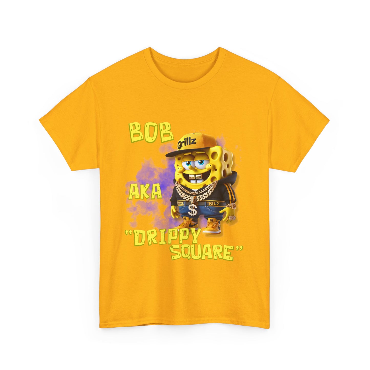 "DRIPPY SQUARE" Funny Unisex Heavy Cotton Tee - Graphic T-Shirt