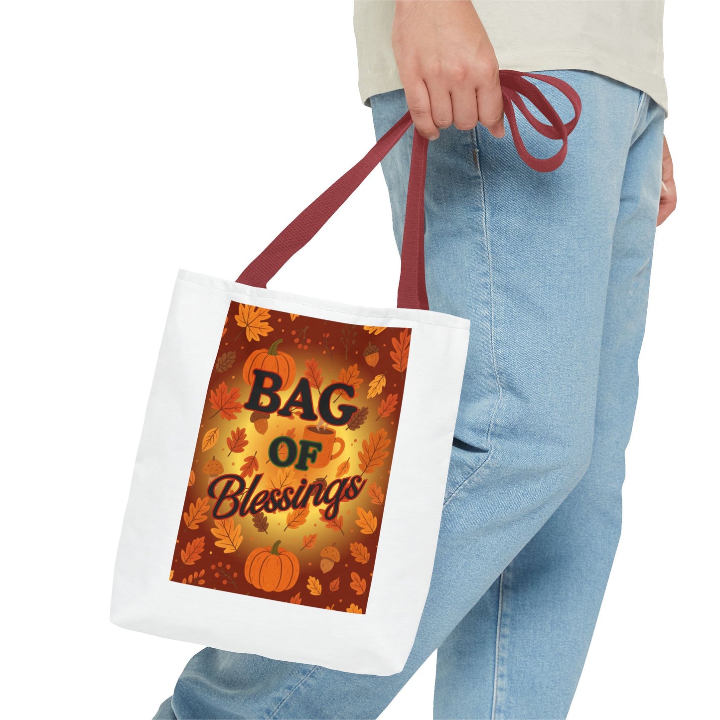 Autumn Blessings Tote Bag, Fall Tote for Shopping, Thanksgiving Gift Bag, Seasonal Carrier, Eco-Friendly Reusable Tote