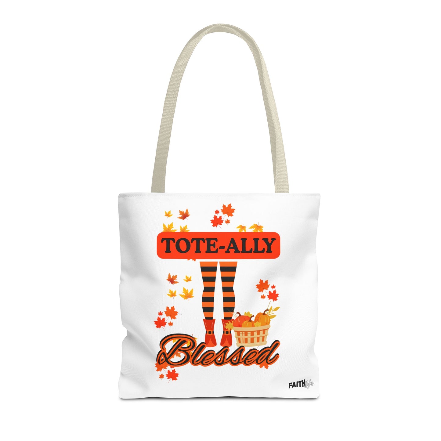 FaithStyles Blessed Holiday Tote Bag, Autumn Tote, Fall Accessories, Gift for Her, Seasonal Shopping Bag, Cute Grocery Bag