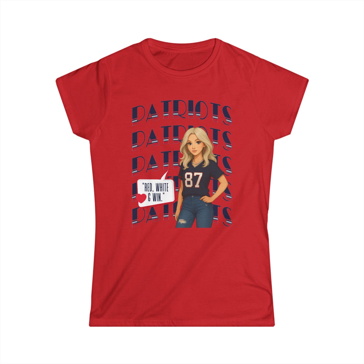 FaithStyles “Red, White & Win” Patriots Graphic Tee – Game Day Limited Edition
