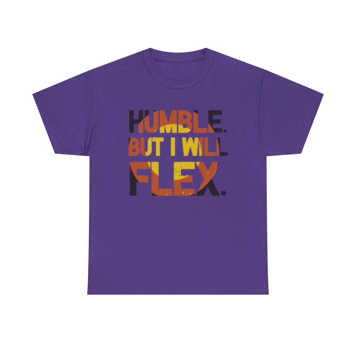 Male Heavy Cotton Tee - 'Humble. But I Will Flex.' Motivational Shirt, Gift for Fitness Lovers, Casual Top, Birthday Gift, Gym Wear