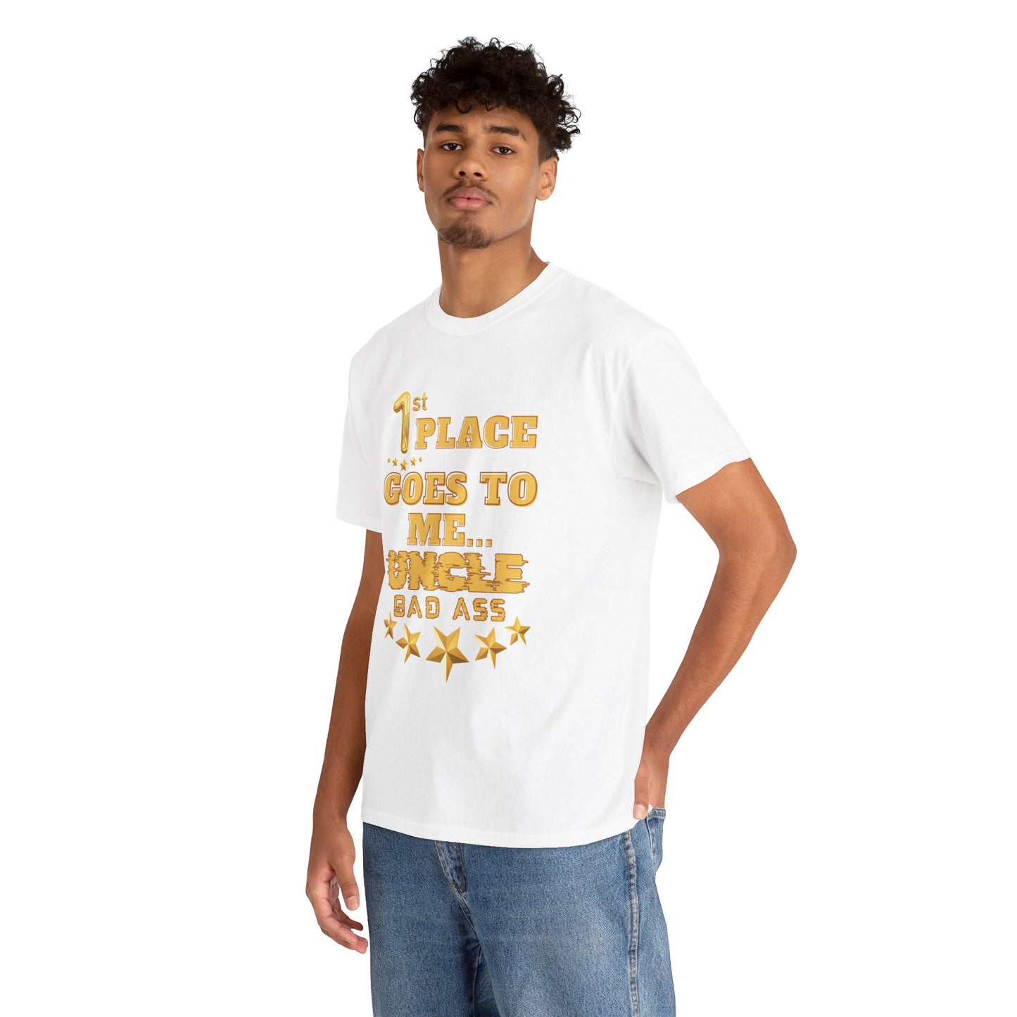 1st Place Uncle Badass Tee | Funny Gift for Uncle, Unisex Cotton Shirt, Family Reunion, Birthday Celebration, Casual Wear