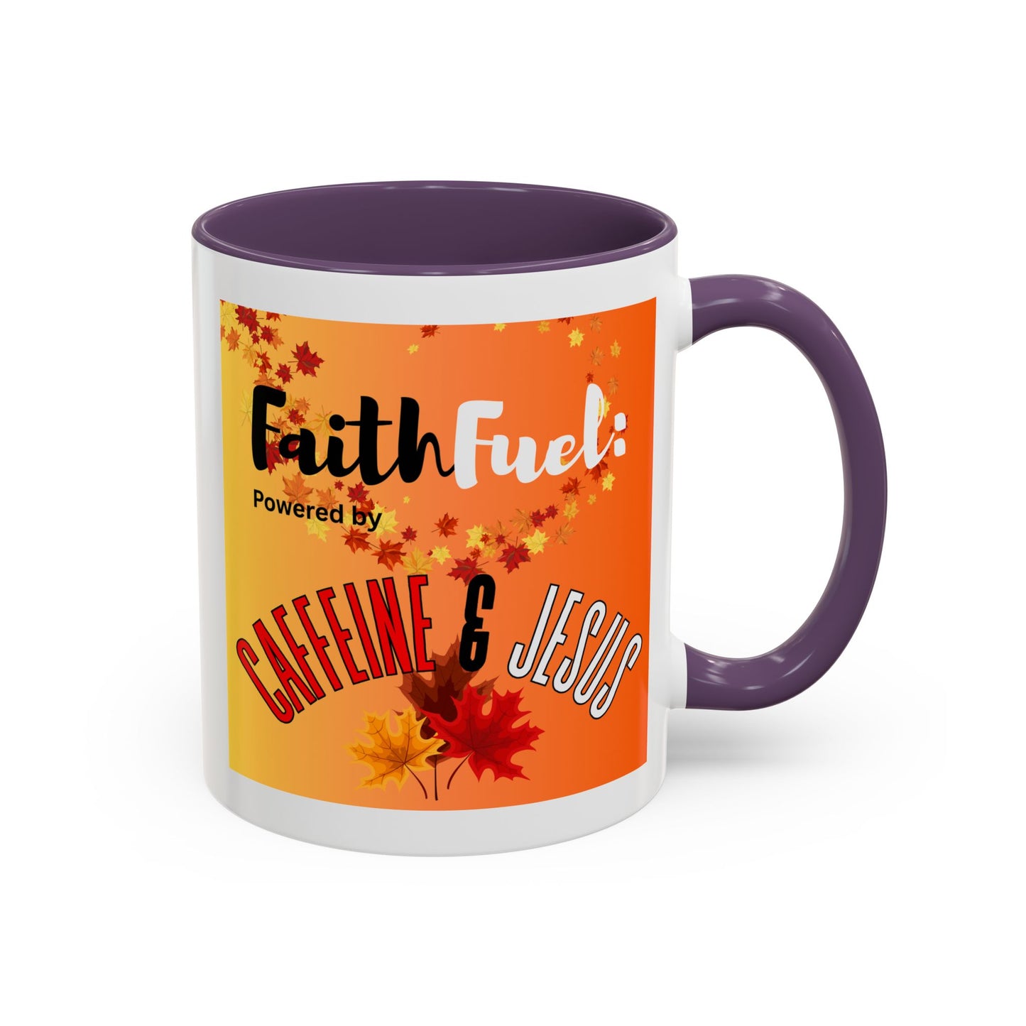 FaithFuel Caffeine & Jesus Mug - Fall Coffee Cup, Inspirational Gift, Autumn Decor, Home Office Supplies, Religious Mug