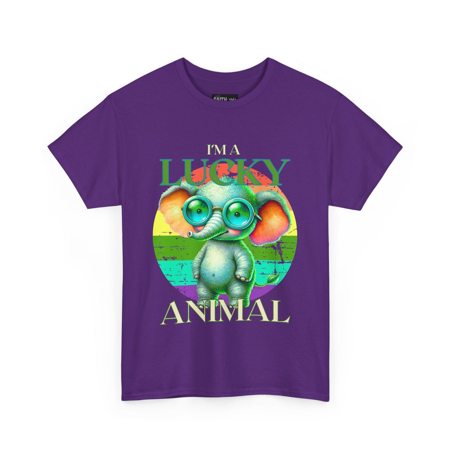 Lucky Animal Unisex Heavy Cotton Tee, Cute Gift for Animal Lovers, Casual Streetwear, St. Patrick's Day, Birthday Apparel