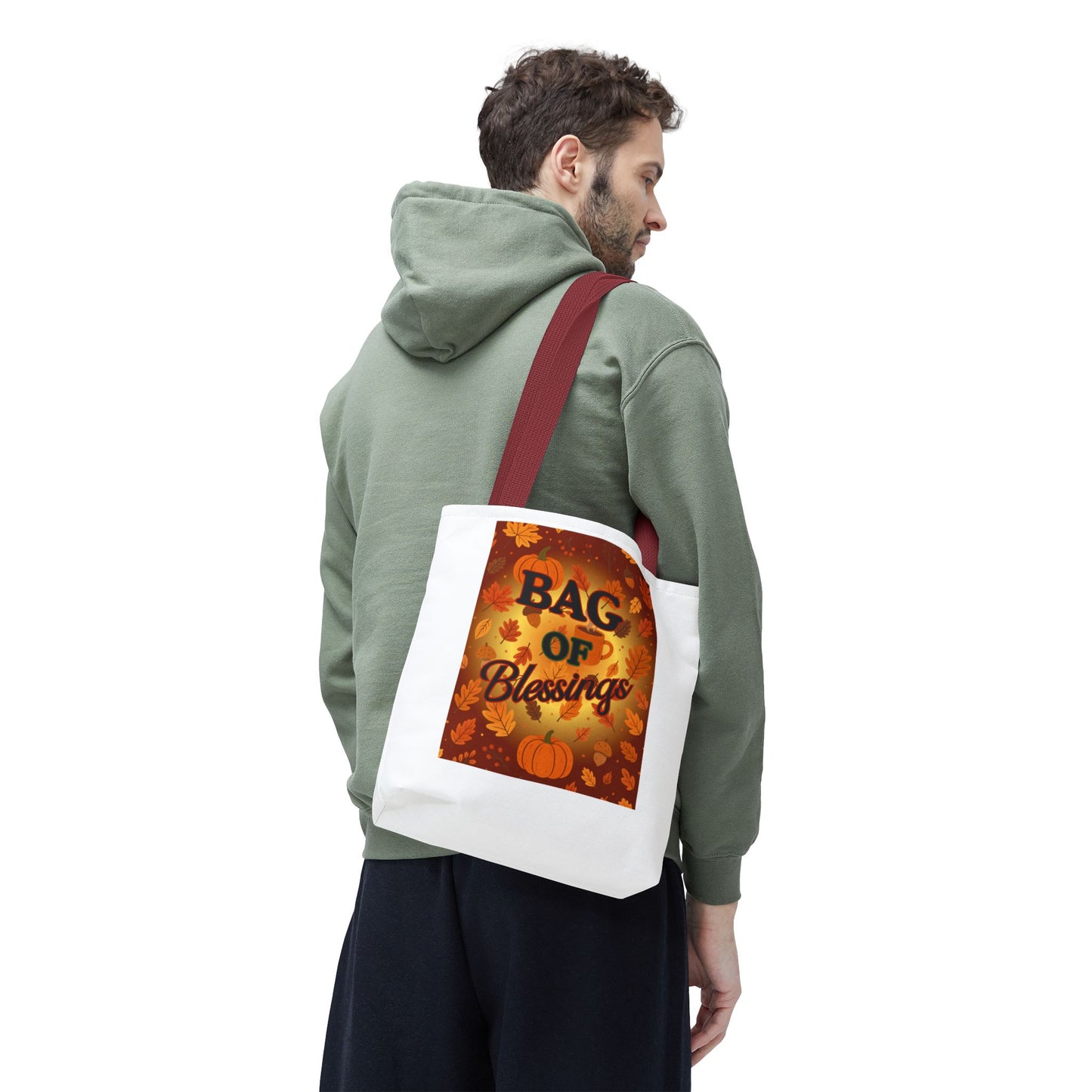 Autumn Blessings Tote Bag, Fall Tote for Shopping, Thanksgiving Gift Bag, Seasonal Carrier, Eco-Friendly Reusable Tote