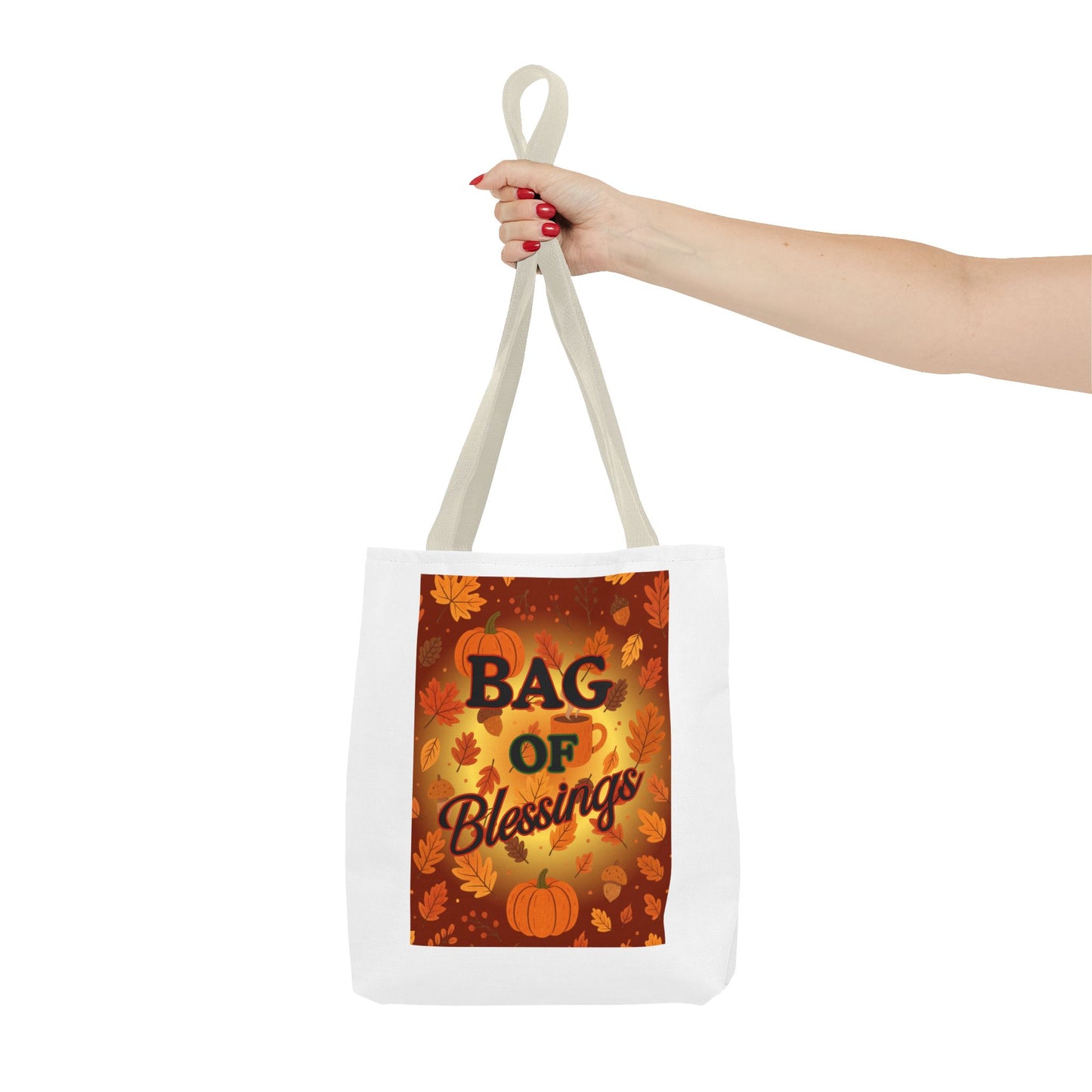 Autumn Blessings Tote Bag, Fall Tote for Shopping, Thanksgiving Gift Bag, Seasonal Carrier, Eco-Friendly Reusable Tote