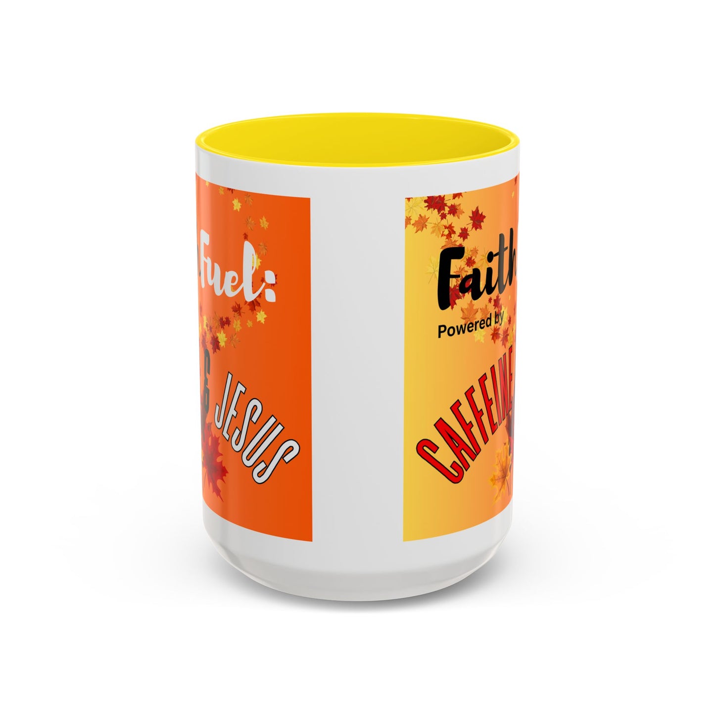 FaithFuel Caffeine & Jesus Mug - Fall Coffee Cup, Inspirational Gift, Autumn Decor, Home Office Supplies, Religious Mug