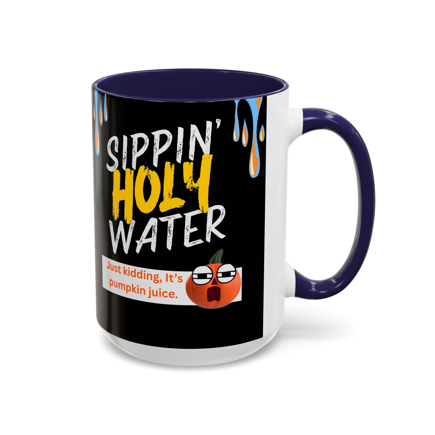 Sippin' Holy Water Coffee Mug, Funny Pumpkin Juice Mug, Halloween Coffee Cup, Unique Gift for Fall, Cute Office Mug, Quirky Kitchenware