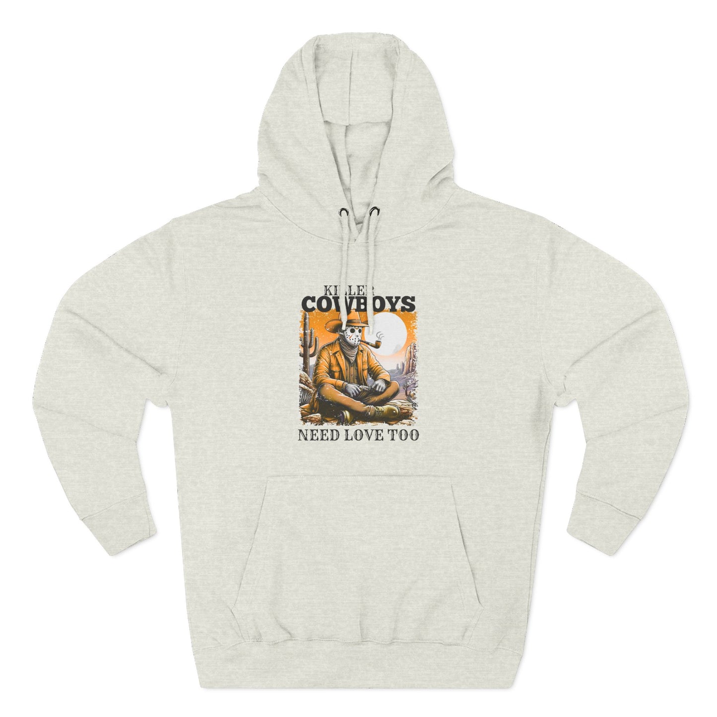 Three-Panel Fleece Hoodie-Front & Back Images