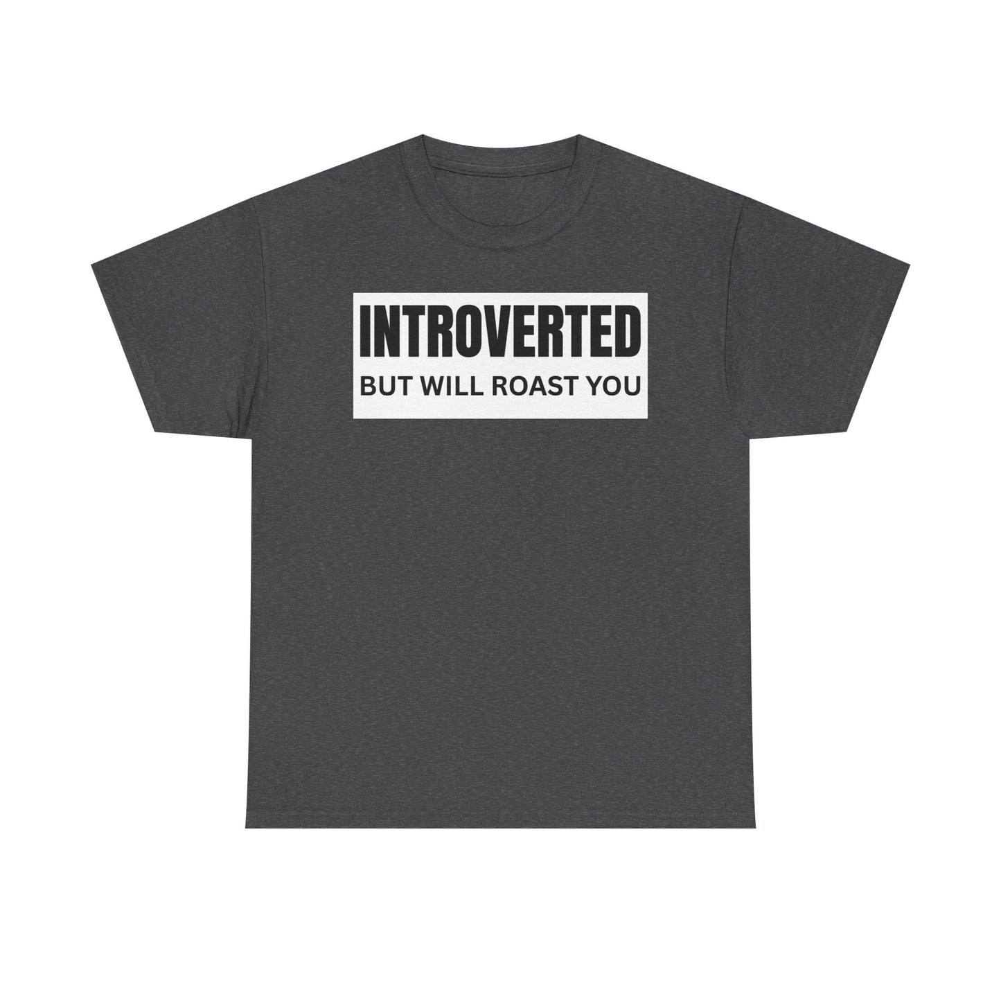 Introverted Roast Tee, Funny Graphic T-Shirt, Male Cotton Tee, Gift for Introverts, Casual Wear