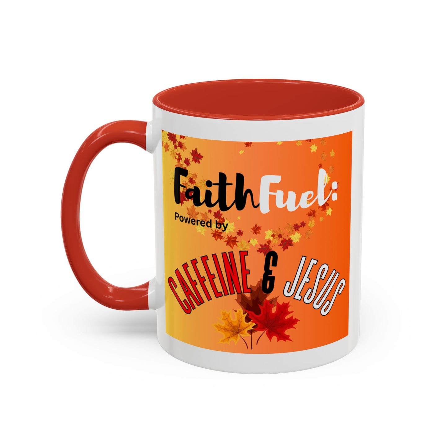 FaithFuel Caffeine & Jesus Mug - Fall Coffee Cup, Inspirational Gift, Autumn Decor, Home Office Supplies, Religious Mug