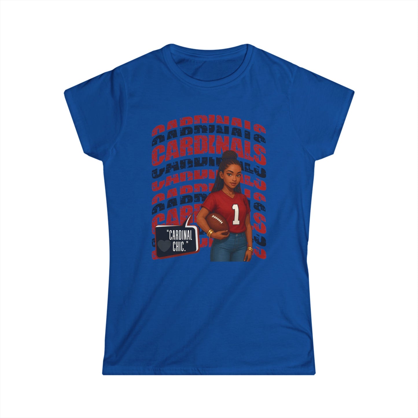 Cardinals Women's Softstyle Tee - Cheerful Sportswear, Gift for Fans, Casual Outfit for Game Days, Birthday, Football Game, Team Spirit